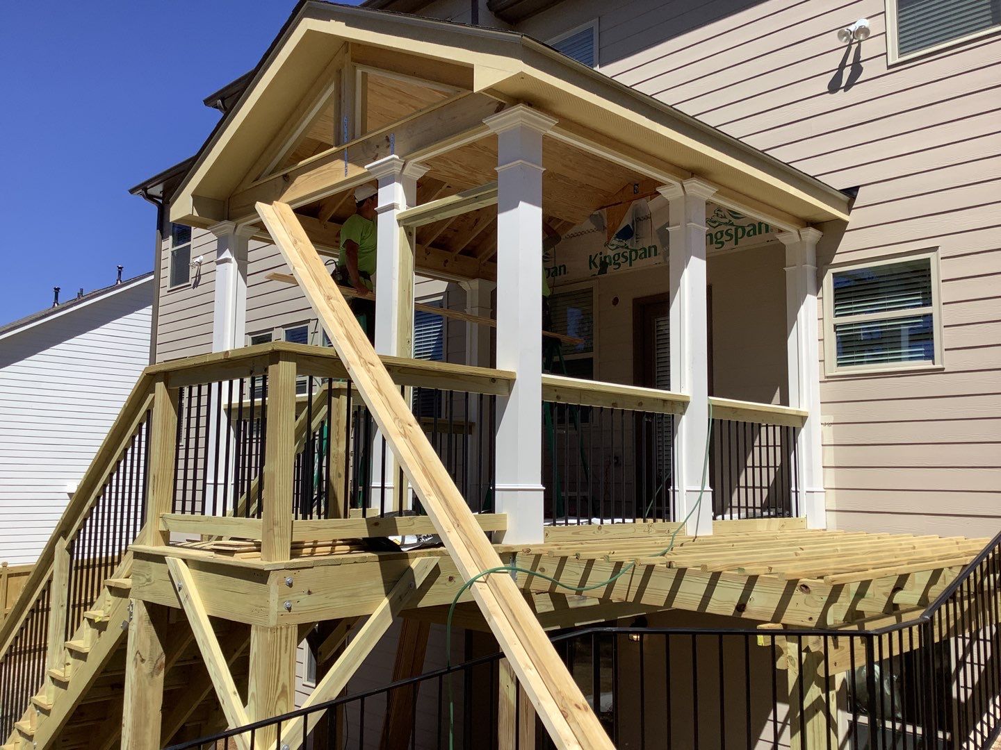 Elevated Screened-In Porch and Custom Deck Installation in Canton by Swift Home Renovations