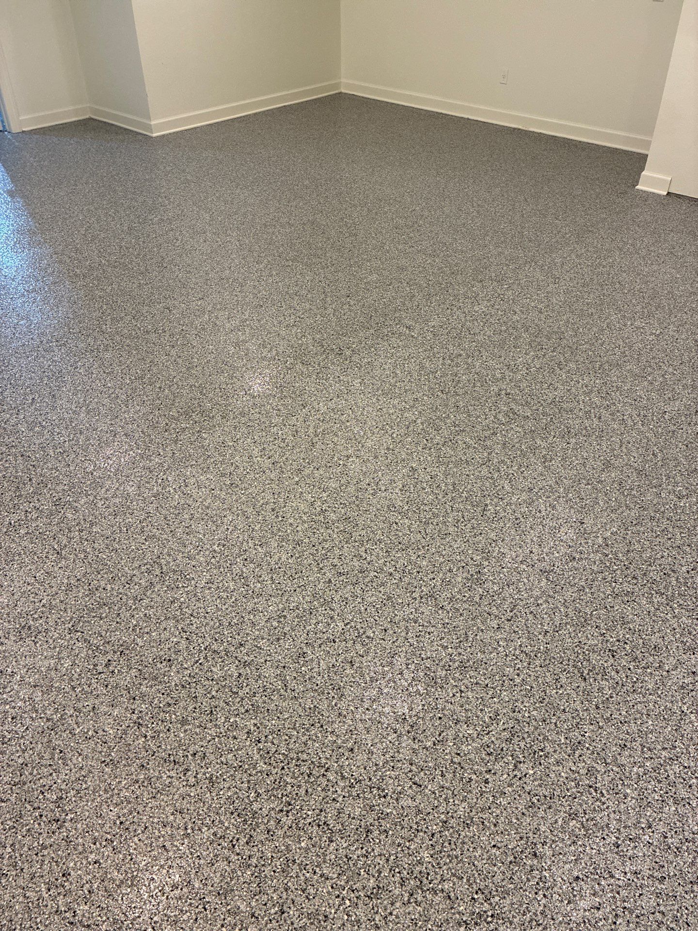 Keystone Flake Floor Coating in West Des Moines by Revival Concrete Coatings