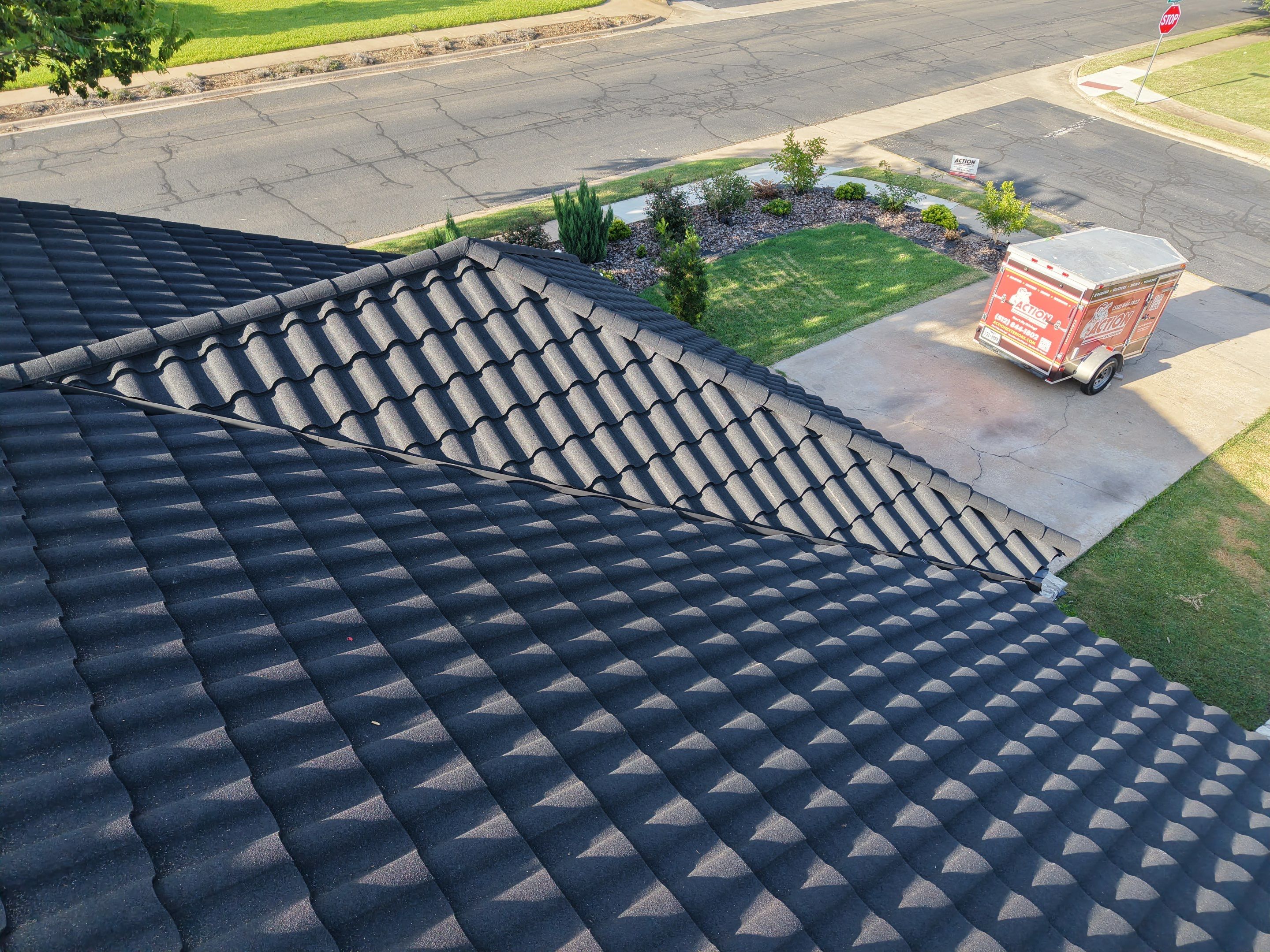 Residential Roof Replacement using Decra Villa Tile by Action Exteriors Austin