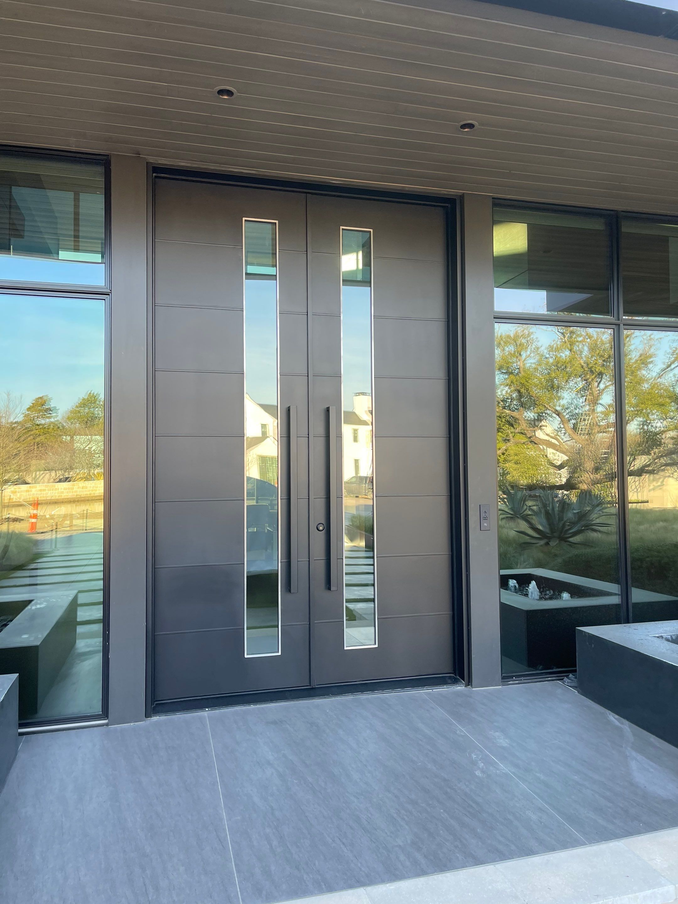 Modern Entry Door Installation and Custom Finishing in Dallas by Solara Custom Living