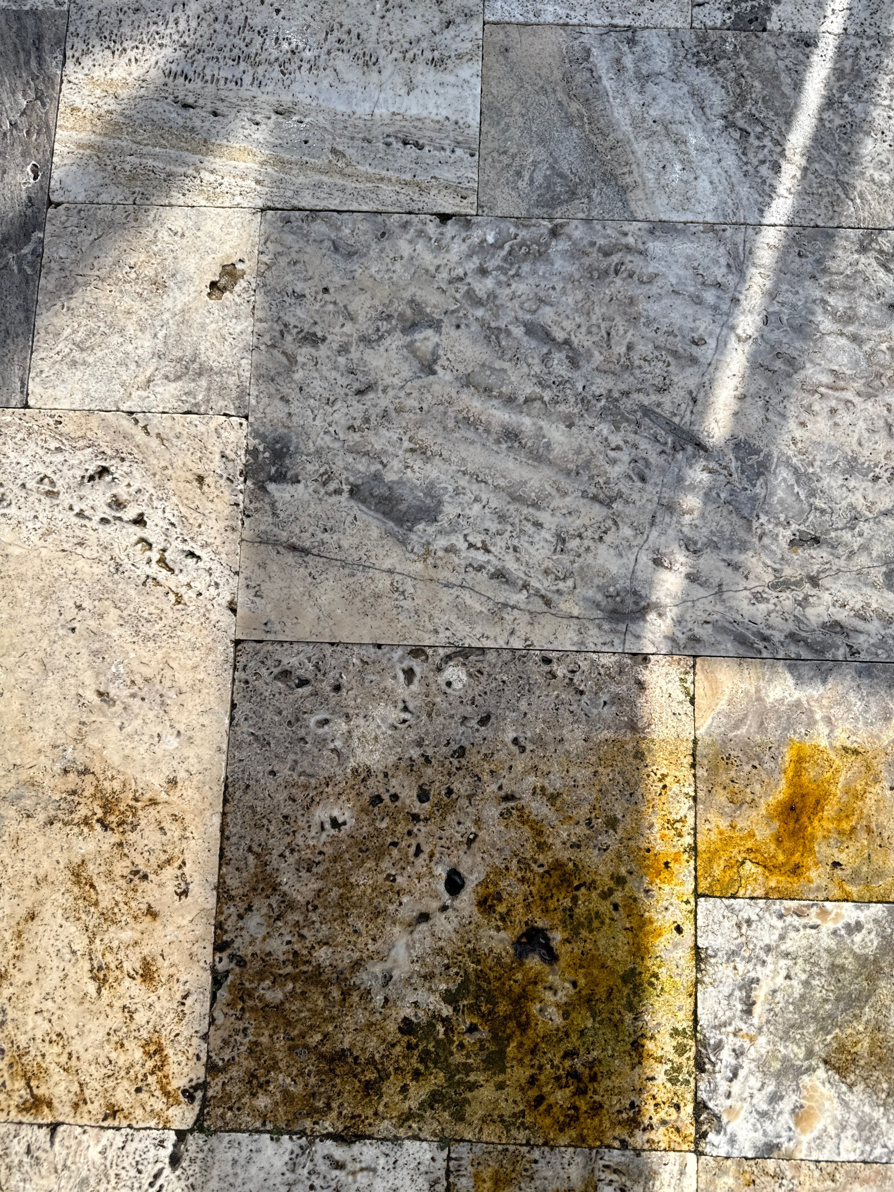 Travertine Patio and Natural Stone Spa in Brantley by Cornerstone Hard Surface Restoration 