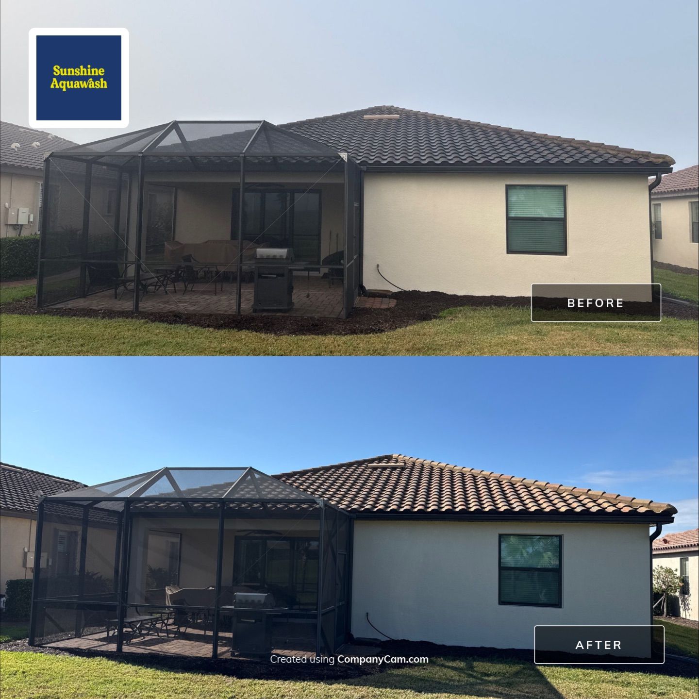 Barrel Tile Roof Cleaning & Paver Driveway Cleaning in River Strand at Heritage Harbour | Bradenton, FL by Sunshine AquaWash