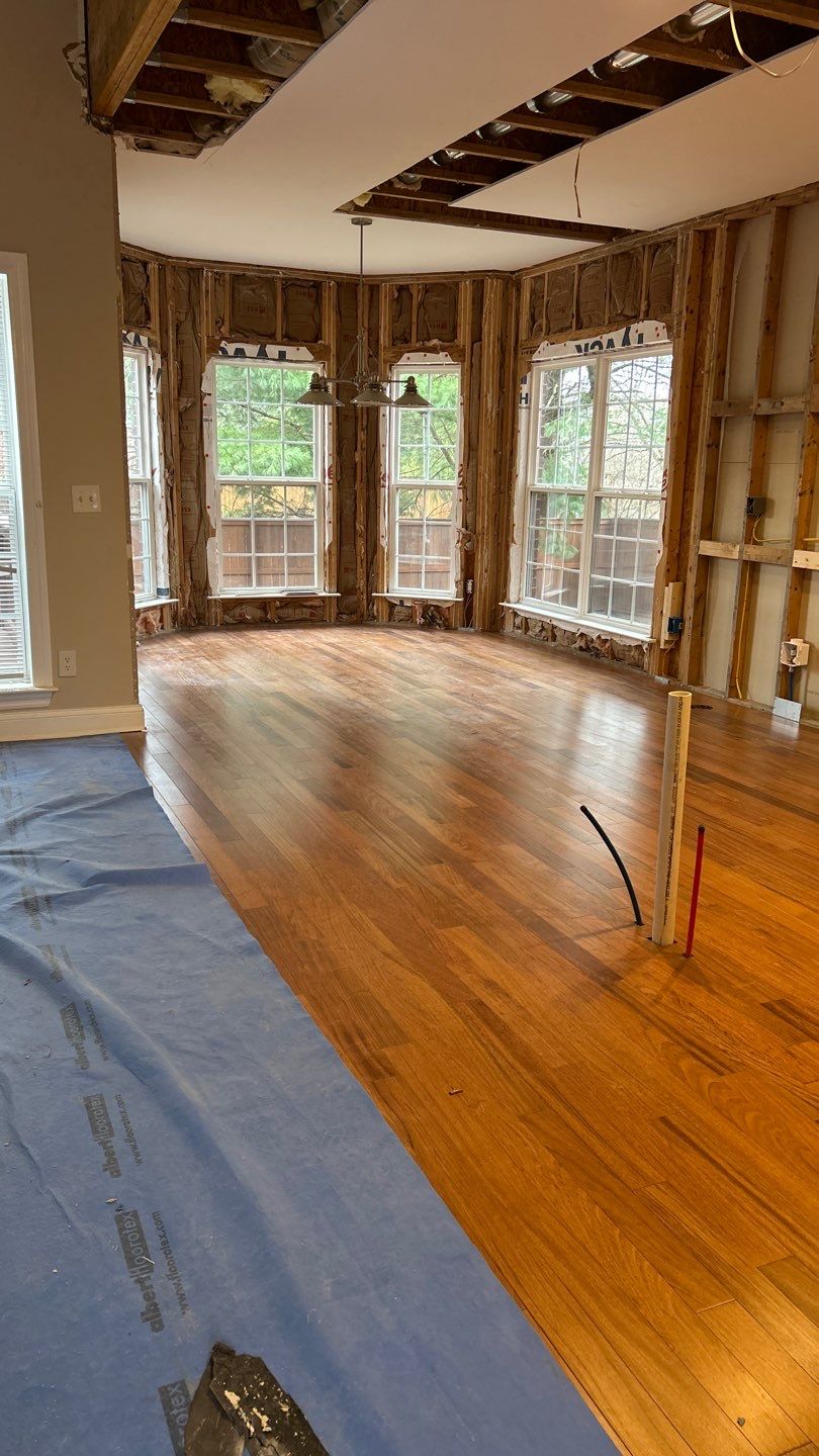 Work-in-progress wood floors for remodel by Footprints Floors of Nashville
