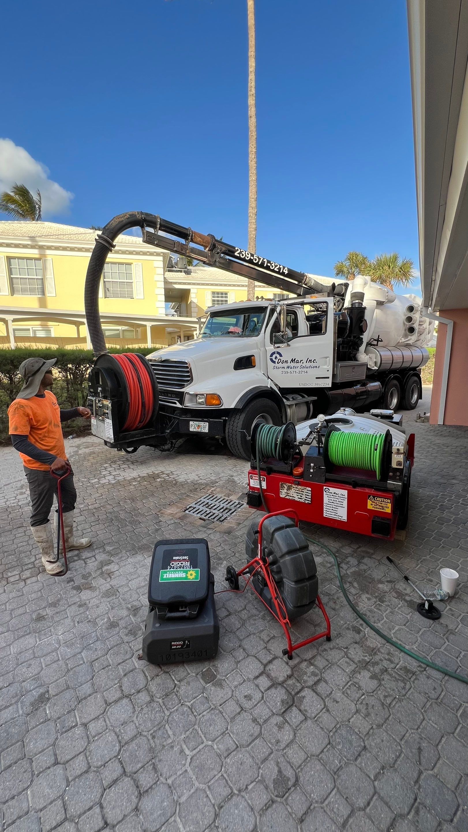Catch Basin Cleaning After Hurricane Milton Naples Condo by Don Mar, Inc. Storm Water Solutions