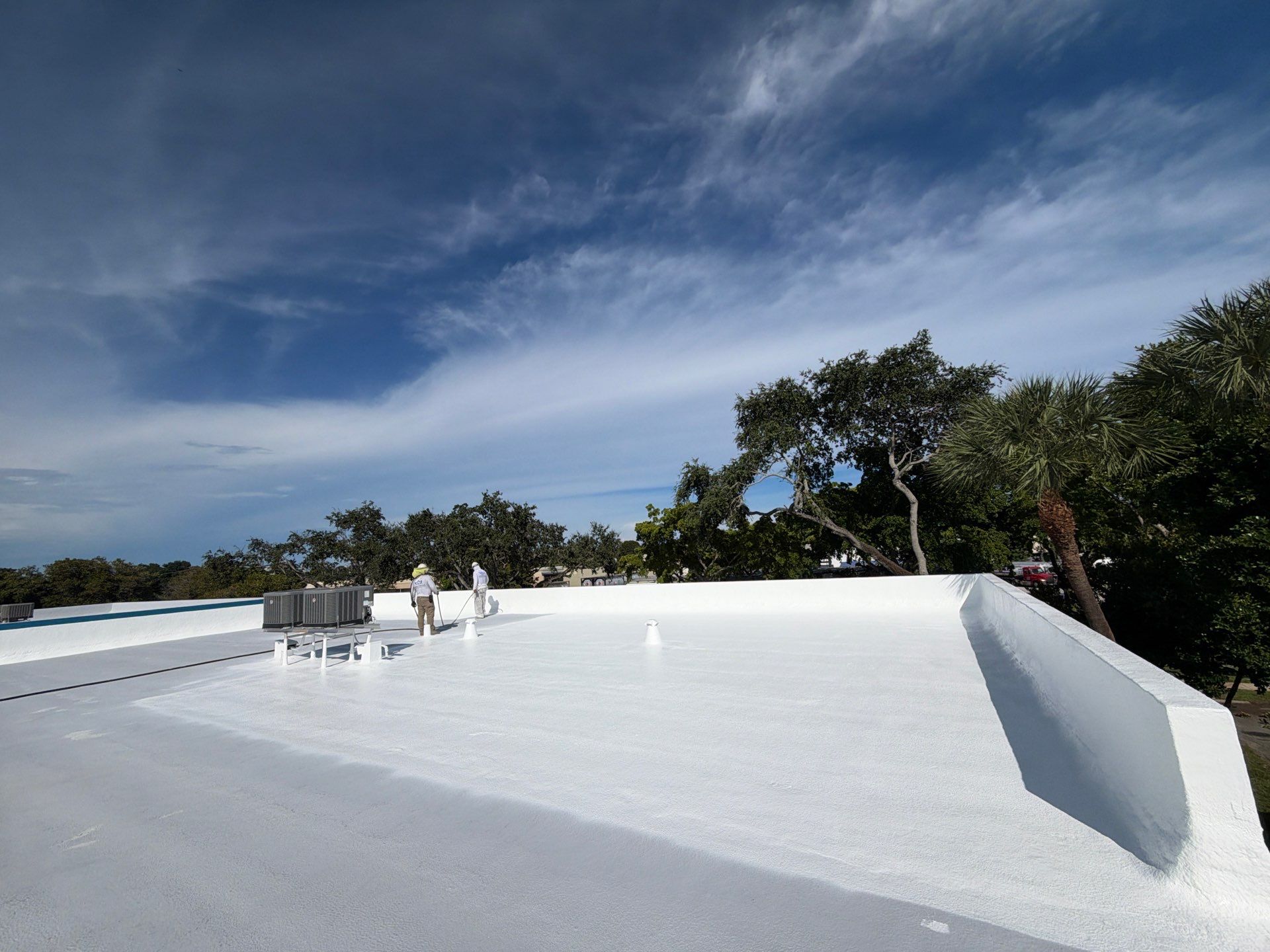 Fort Lauderdale Commercial Roof Restoration with Spray Foam and Silicone Coating by Roof King LLC