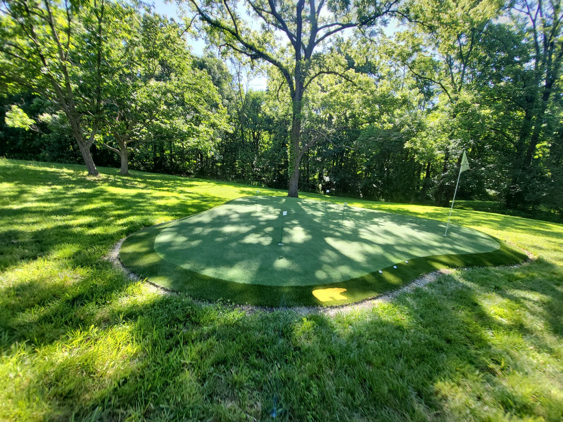 Residential Synthetic Turf Putting Green Installation in Burlington, KY by Southwest Greens Midwest