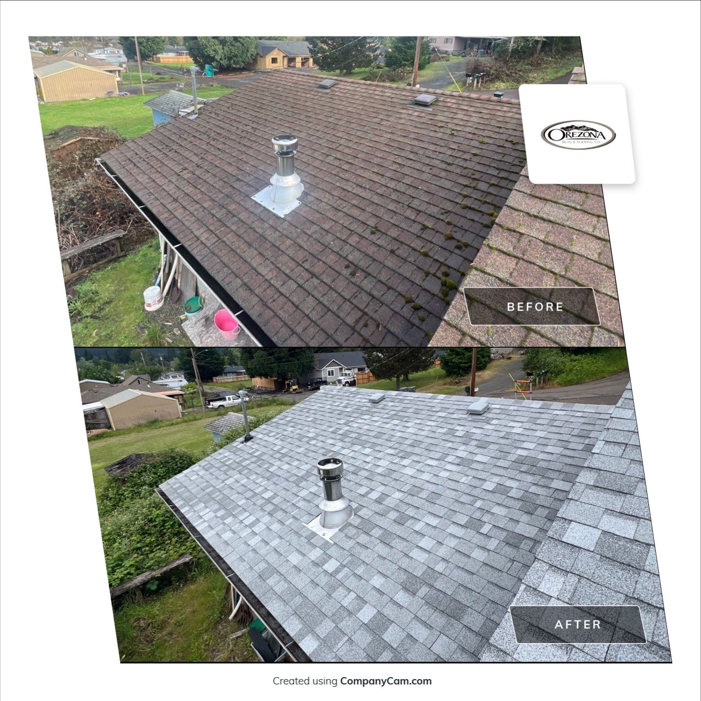 Residential Roofing Installation using IKO Dynasty (Color: Frostone Grey) by Orezona Building & Roofing Company, Inc.