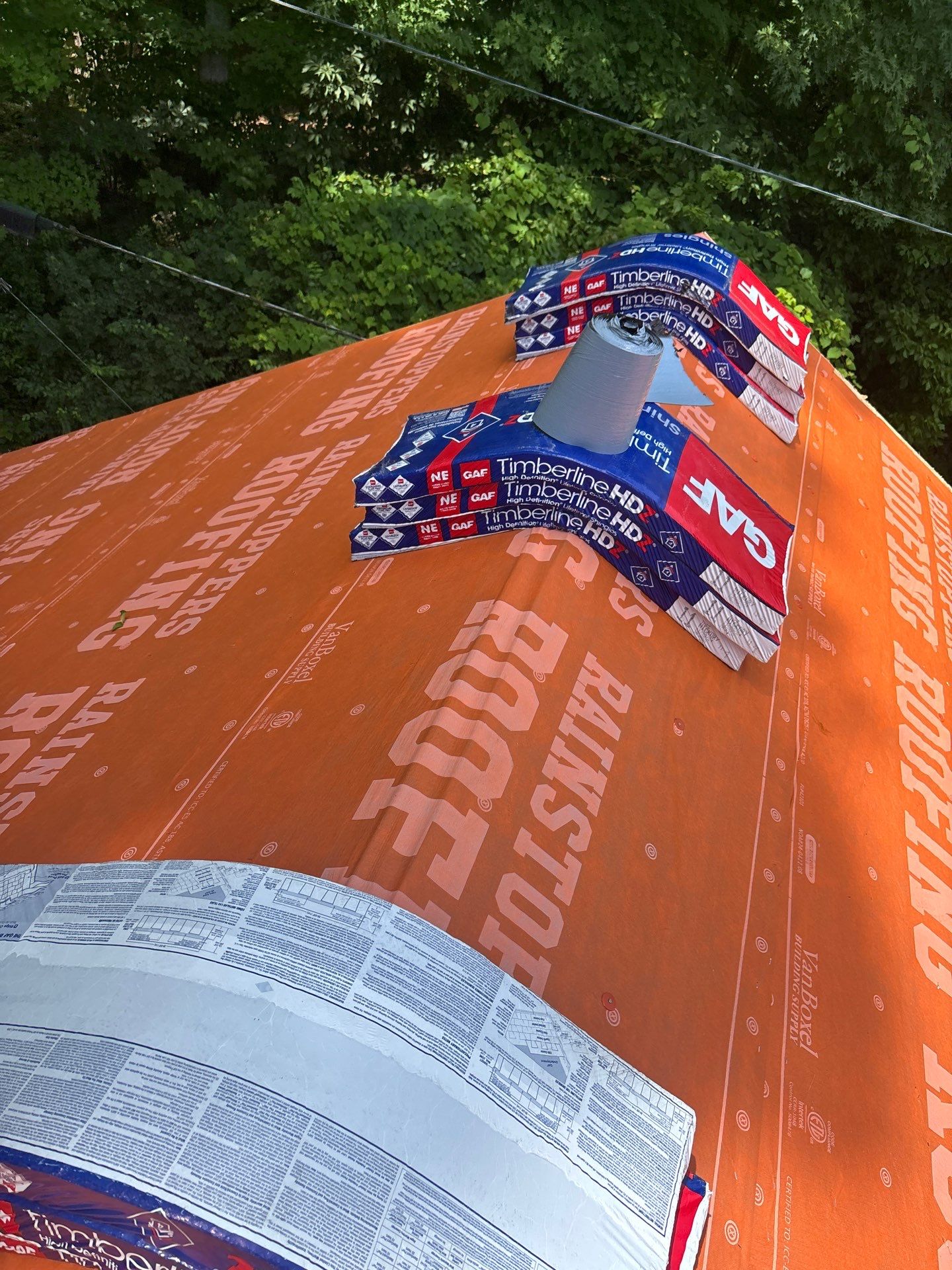 Residential Roofing Installation using GAF TImberline HDZ Hickory by Rainstoppers Roofing