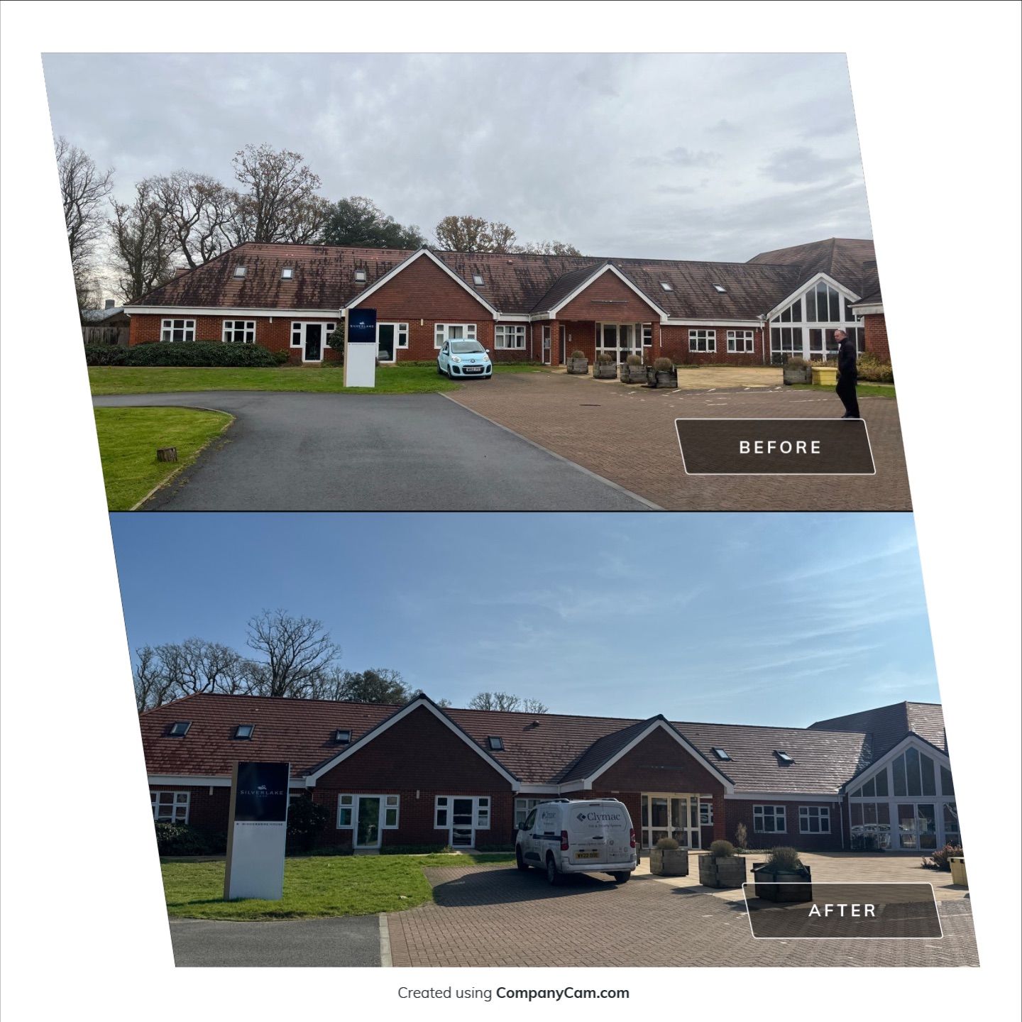 Large Care Home Roof Clean using Mosmatic FSC and Biocide by Ges Exterior Cleaning ltd