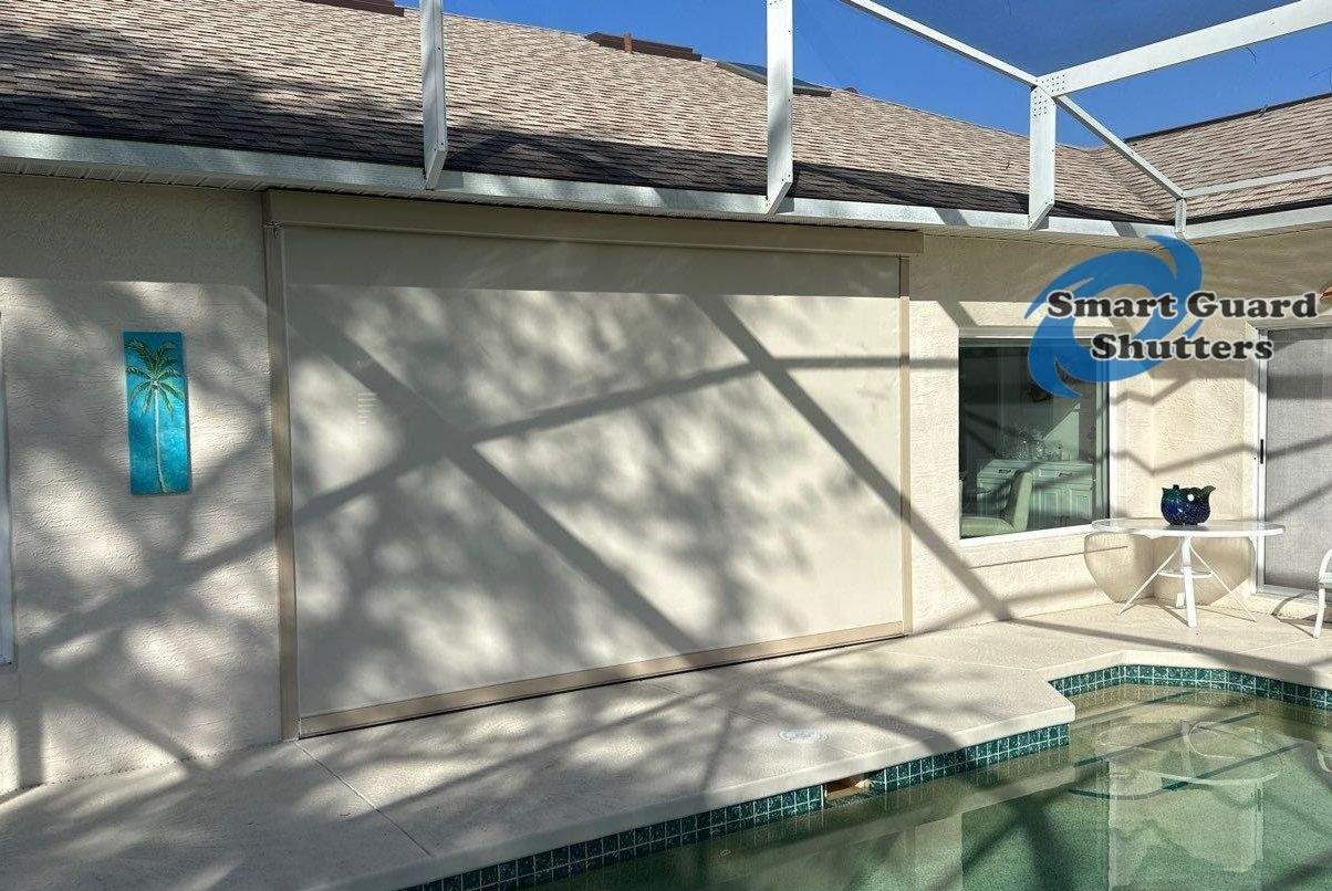 Hurricane Protection in Beige by Smart Guard Shutters