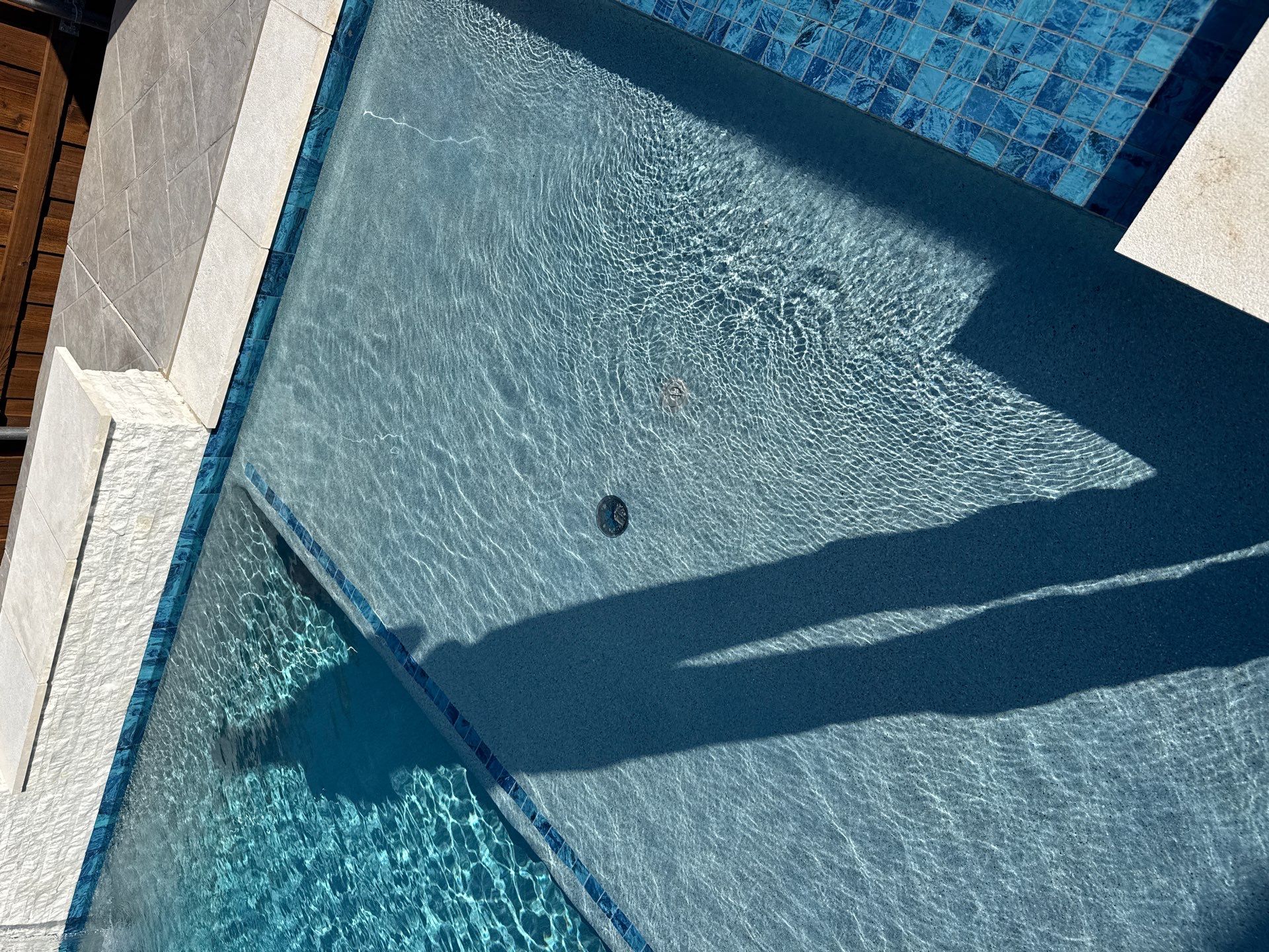 Geometric Pool with Tanning Ledge by Pinnacle Pools and Spas - DFW