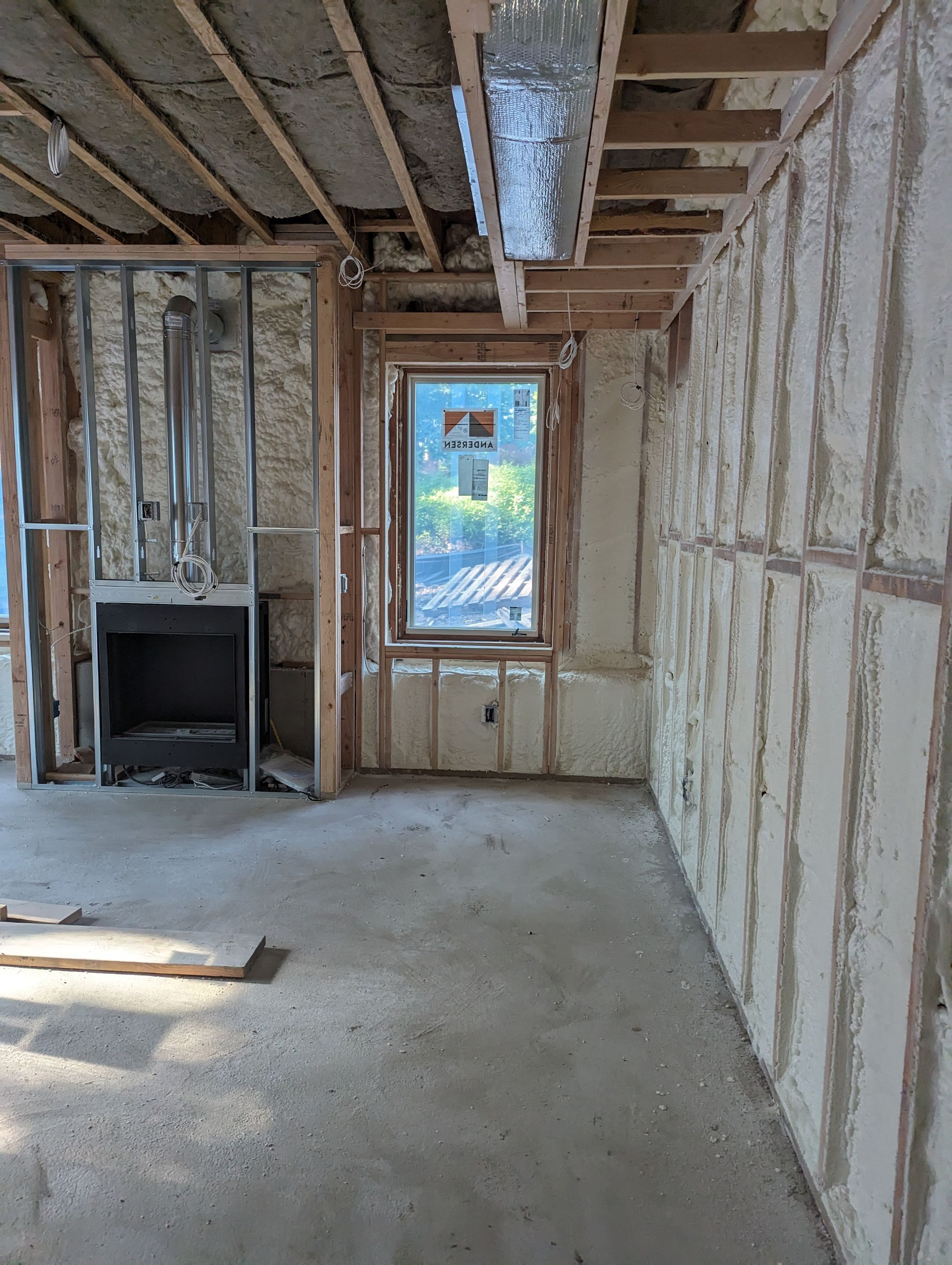 New Home Construction using open cell spray foam by NYS Foam & Energy