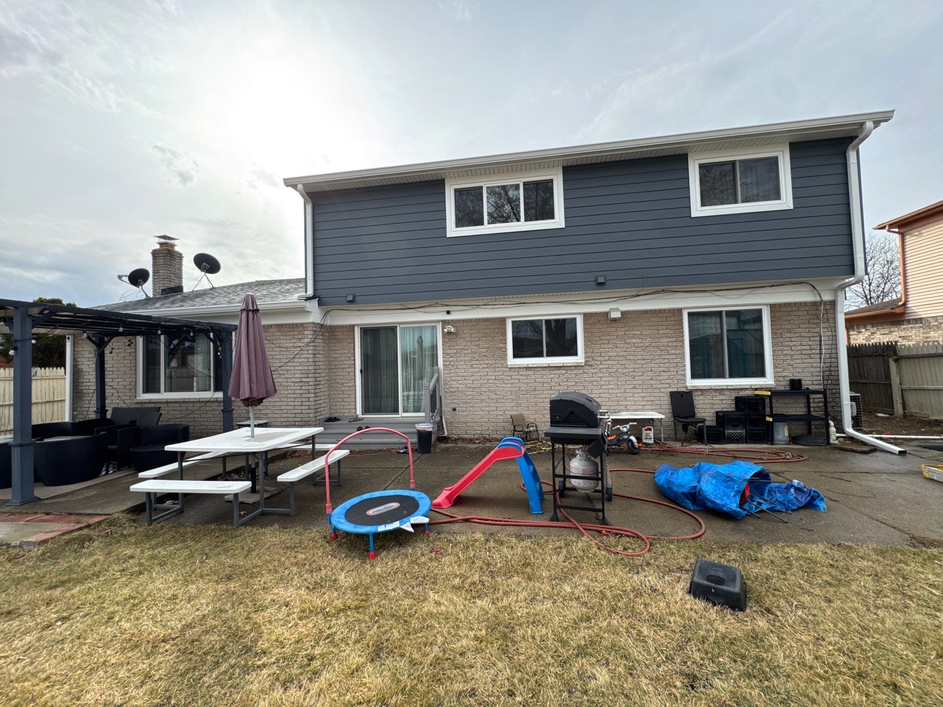 Siding Replacement using Alside Midnight Blue by 180 Contractors