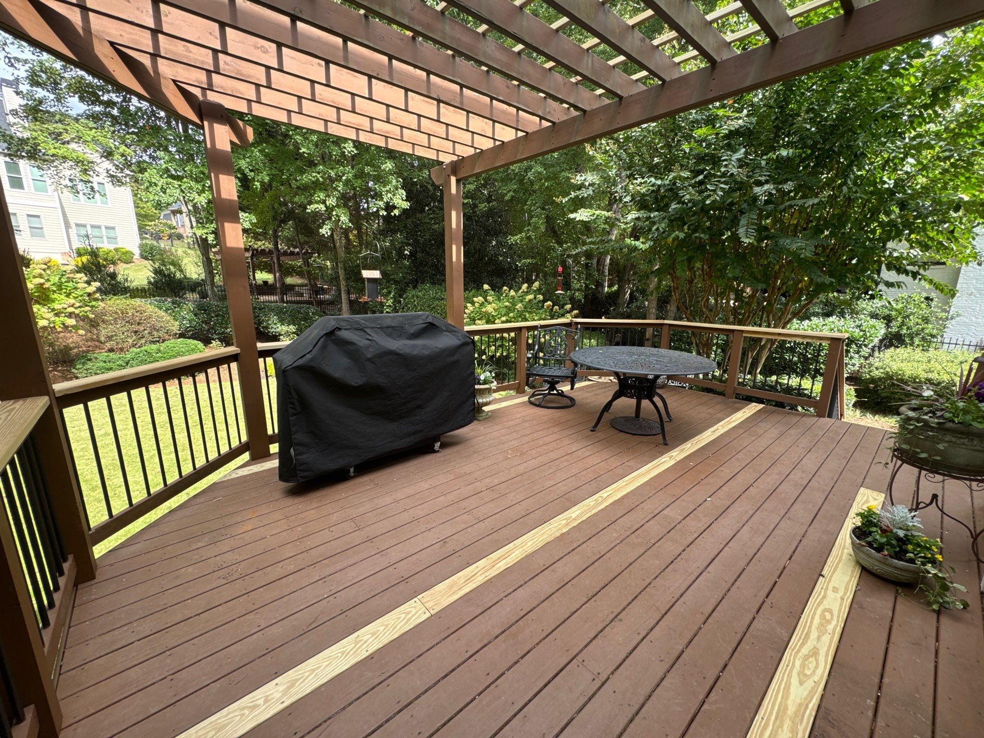 Exterior Deck and Pergola Staining Project in Kennesaw by Swift Home Renovations