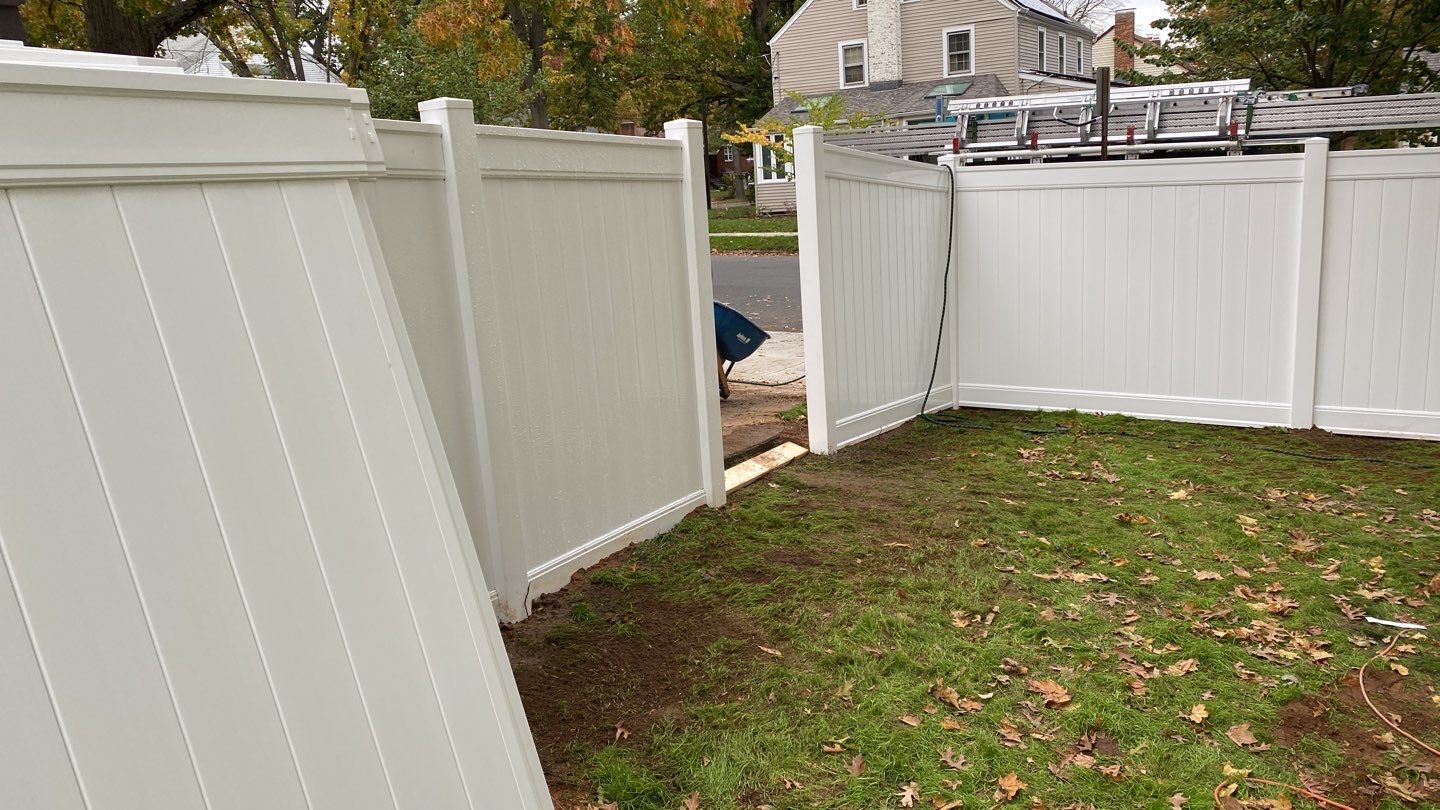 Fence Installation using Vinyl Fence  by A Plus Exterior