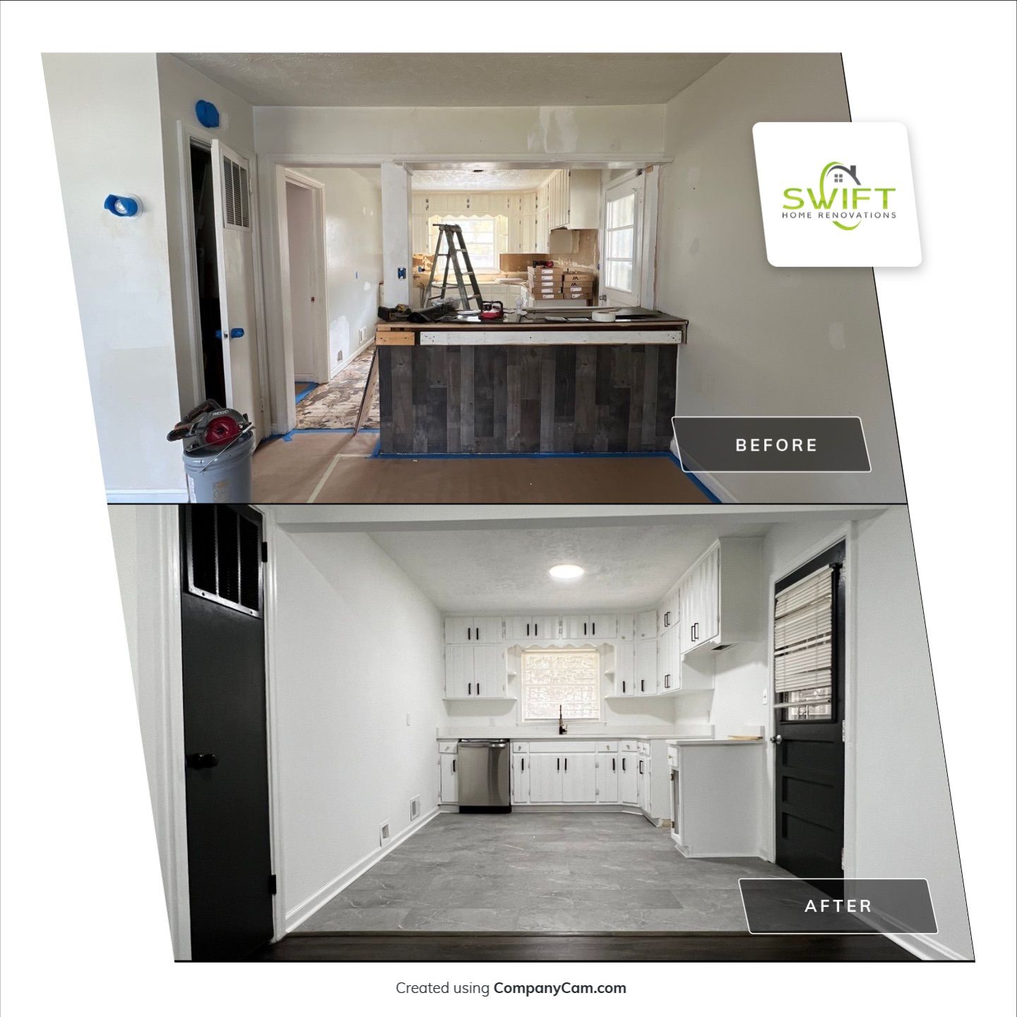 Marietta Interior Renovation Featuring Kitchen, Bathroom, and Hardwood Flooring Upgrades by Swift Home Renovations