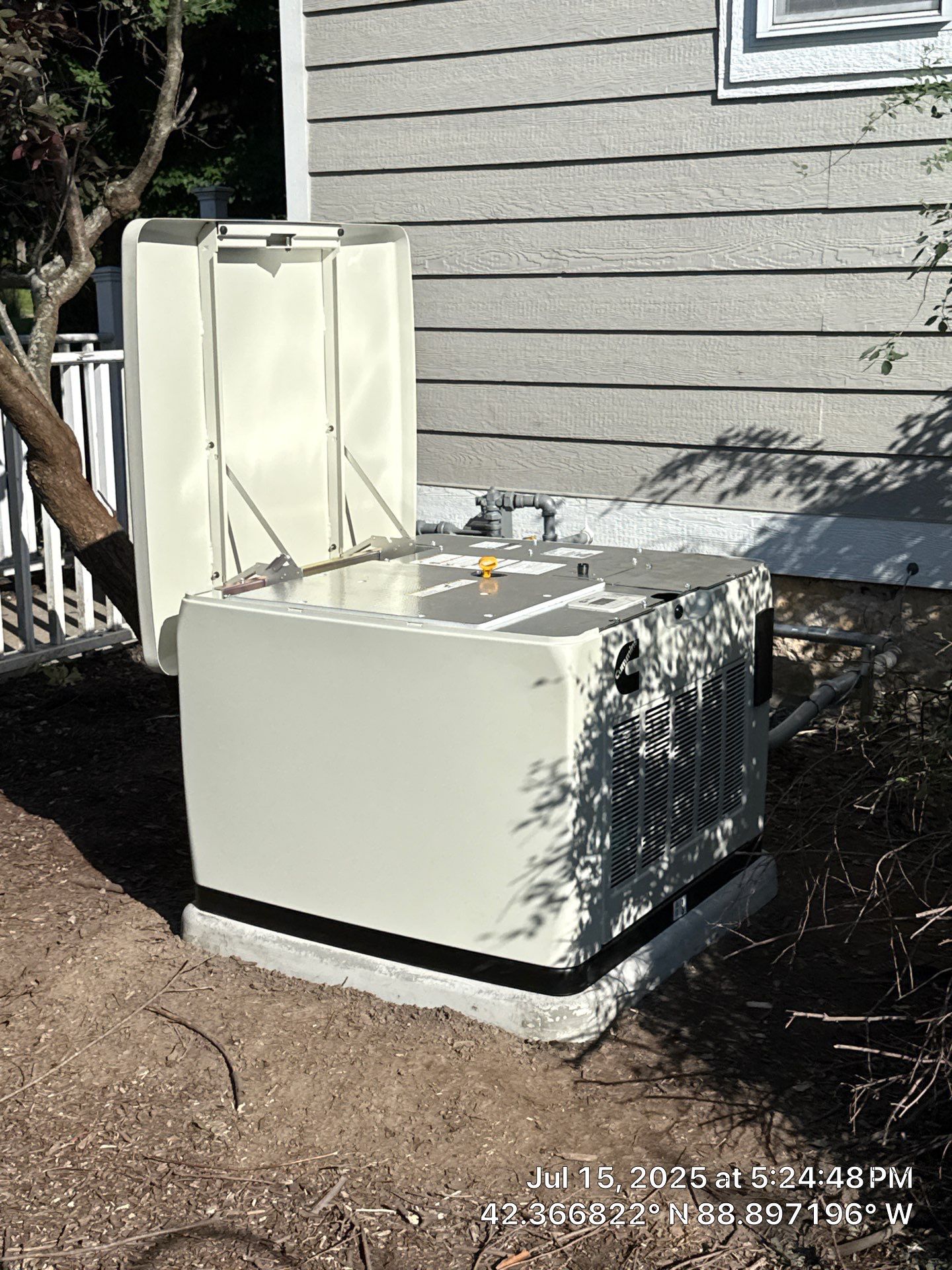 Cummins 20 kW Generator & 200 A Whole‑House Transfer Switch Installation – Caledonia, IL by GSHA Services LTD