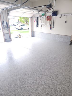 Hillsborough Township Garage Floor Coating with Multi-Colored Polyaspartic Flake