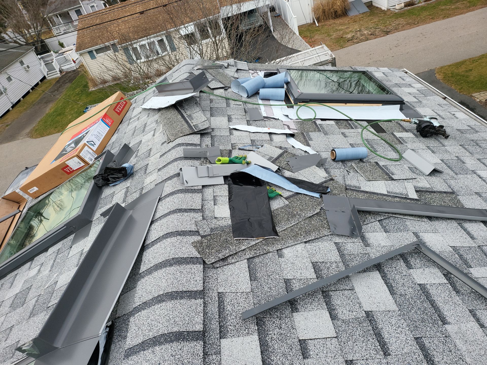 Residential Roofing Installation using Owens Corning TruDefinition Duration Sierra Gray by A Plus Exterior