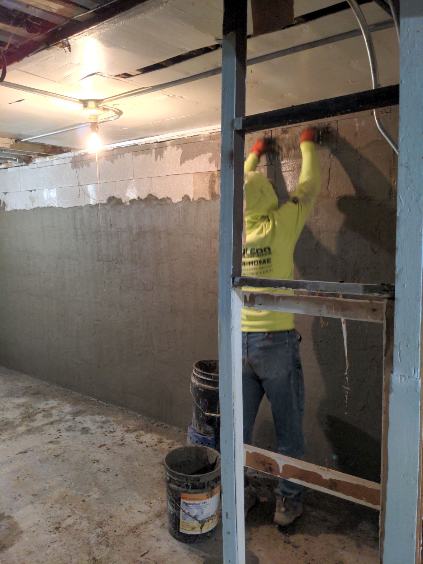 Basement Wall Rebuild with Exterior Waterproofing by Toledo Basement Repair
