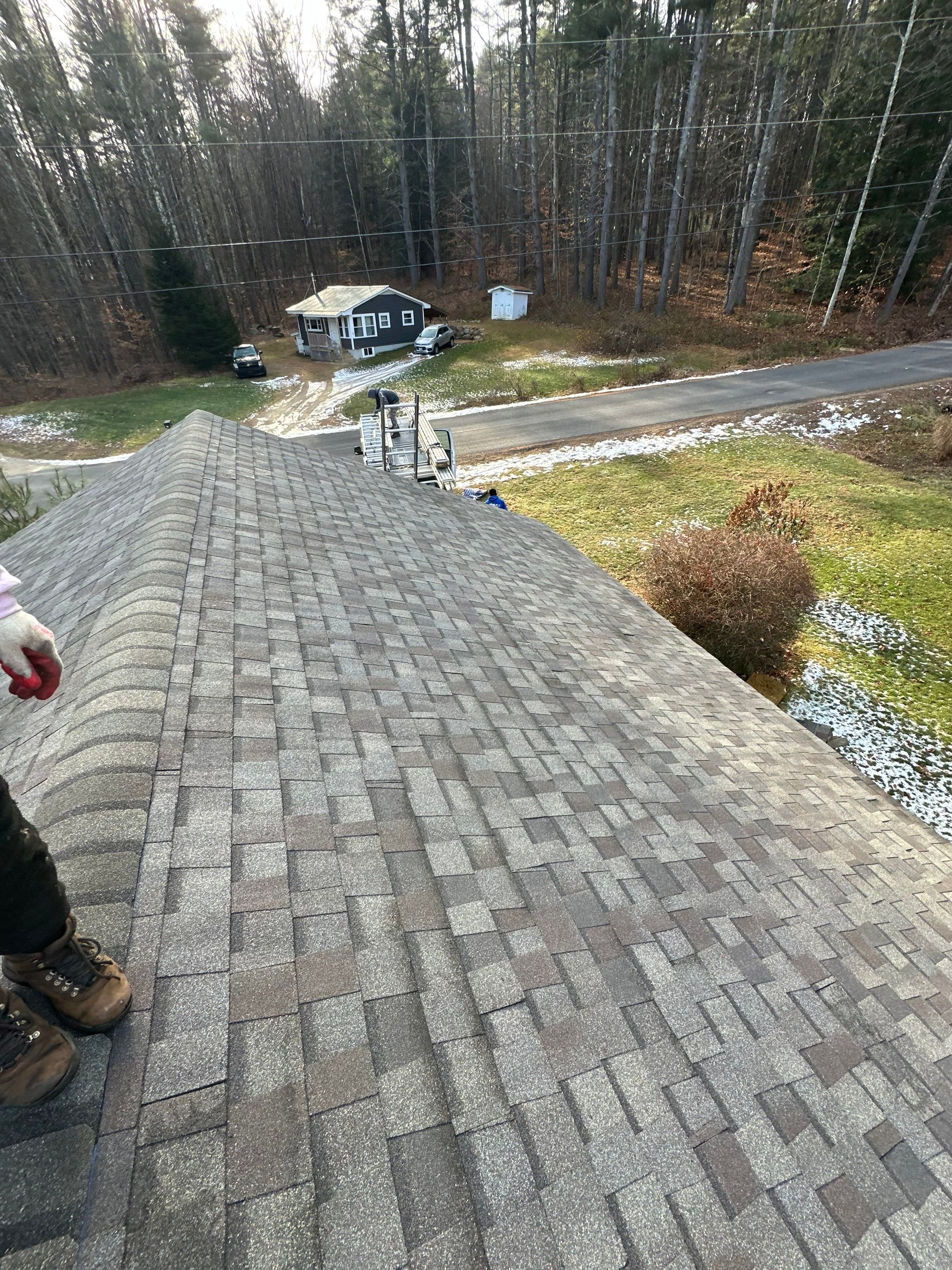 New Garage Roof In Merideth New Hampshire by Tall pine roofing