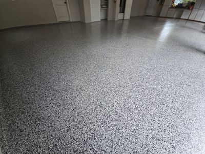 Custom Domino Flake Garage Floor Transformation in Coeur d'Alene