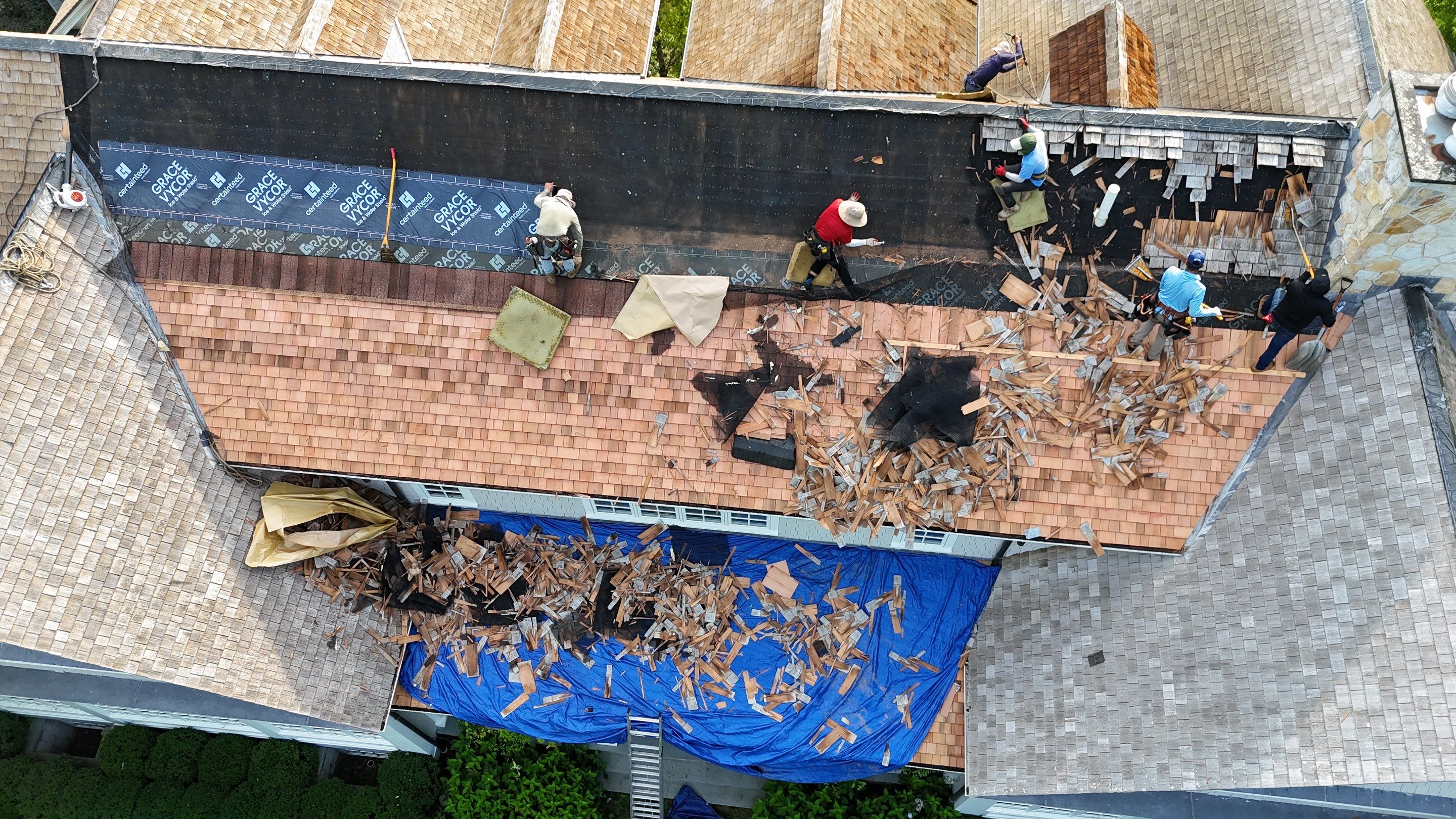 Cedar Shake Roof Restoration by Mighty Dog Roofing of Greater Middlesex County