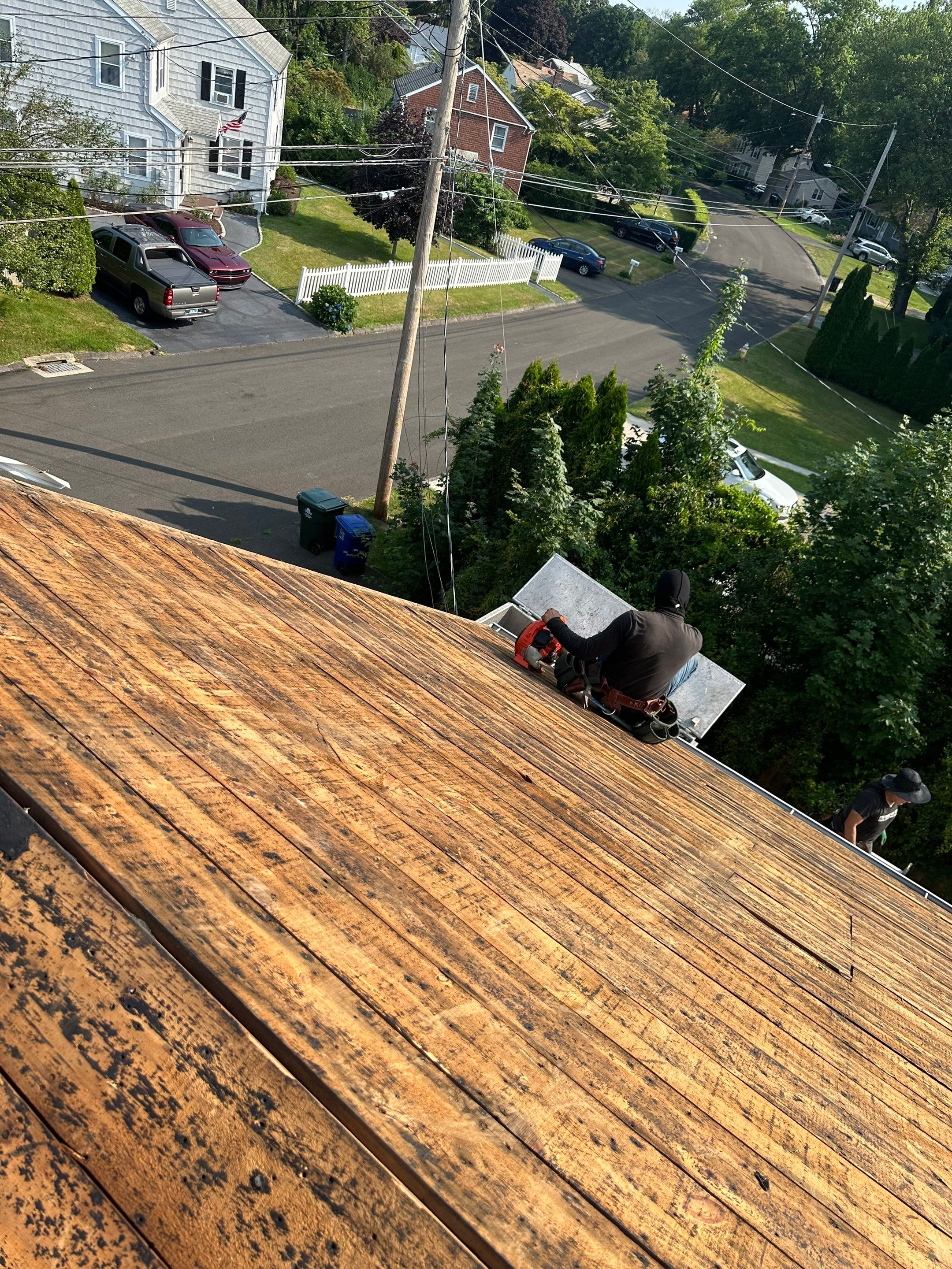 Commercial Roofing Installation using Owens Corning TruDefinition  Midnight Plum by A Plus Exterior