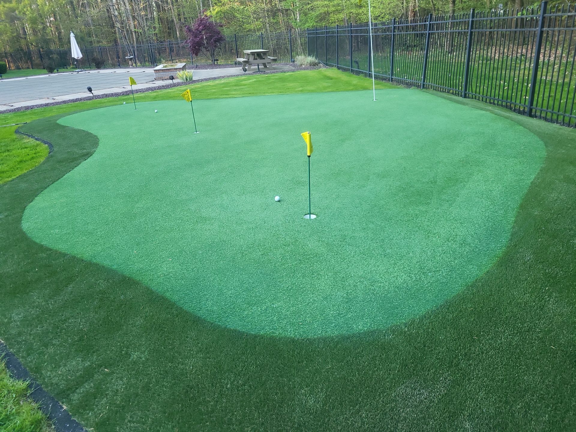 Custom Backyard Putting Green and Practice Tee in Canfield by Southwest Greens Midwest