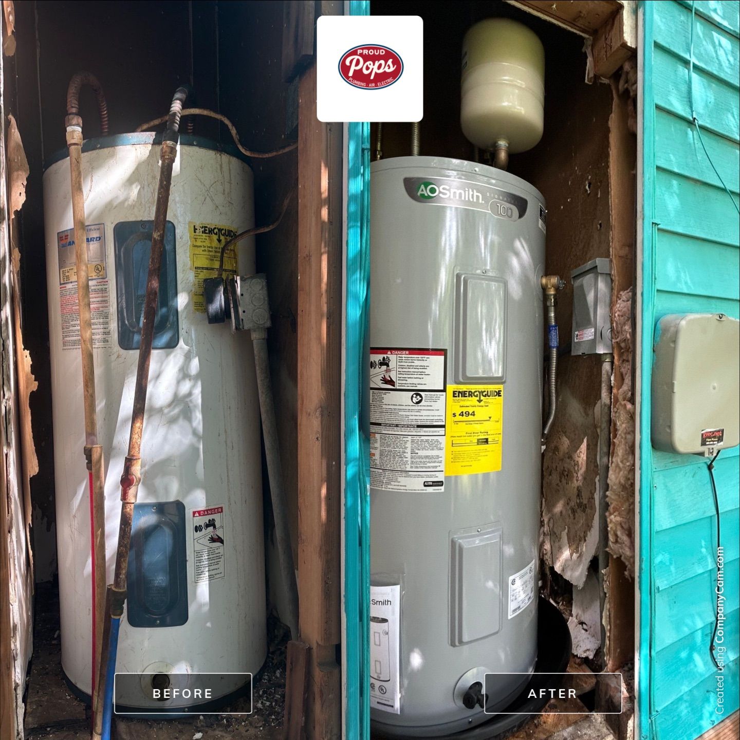 Water Heater Installation and Electrical Utility Repair in Marion, Texas by Proud Pops