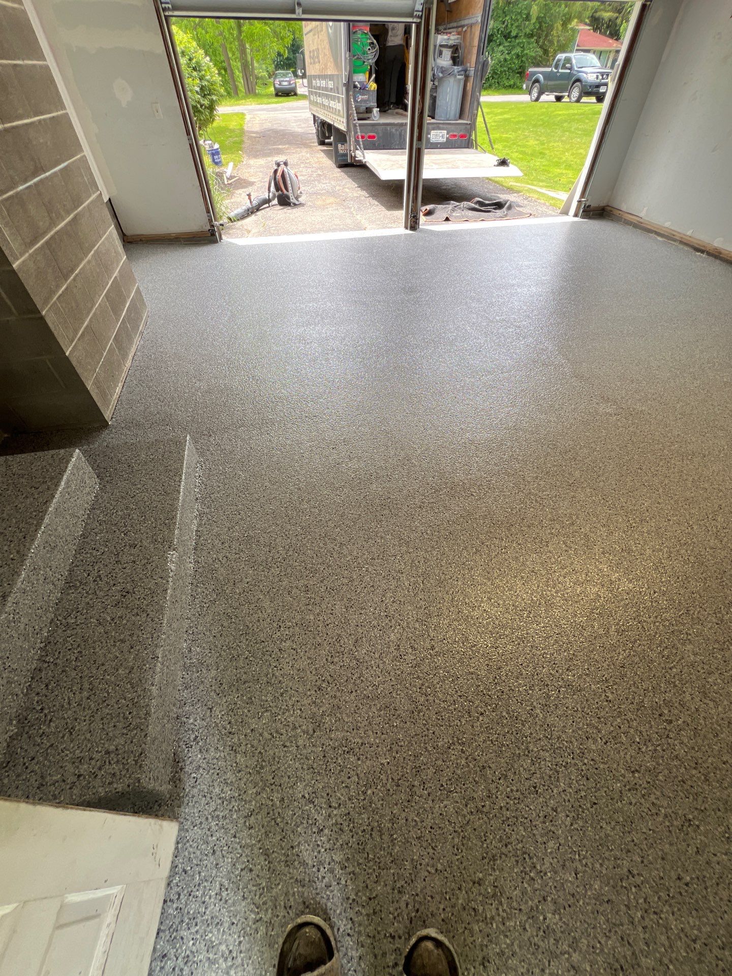 Silverado garage floor coating by NG Masonry & Construction LLC