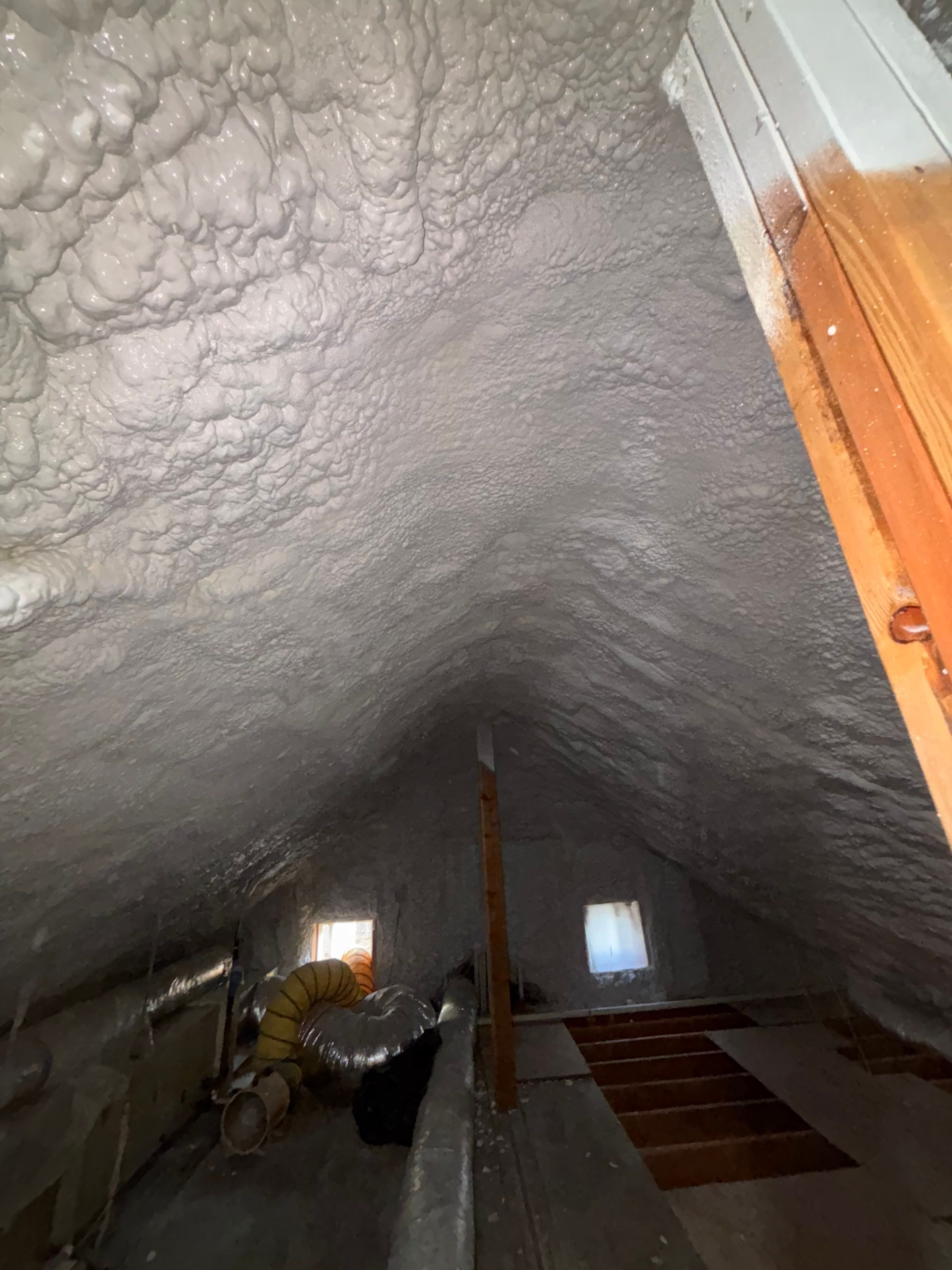Attic Insulation using open cell spray foam by NYS Foam & Energy