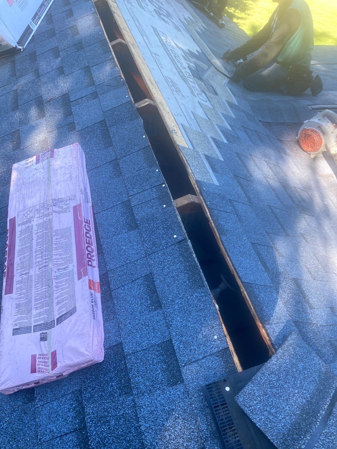 Residential Roofing Installation using owens corning duration, Harbor Blue by Absolute Roofing and Construction