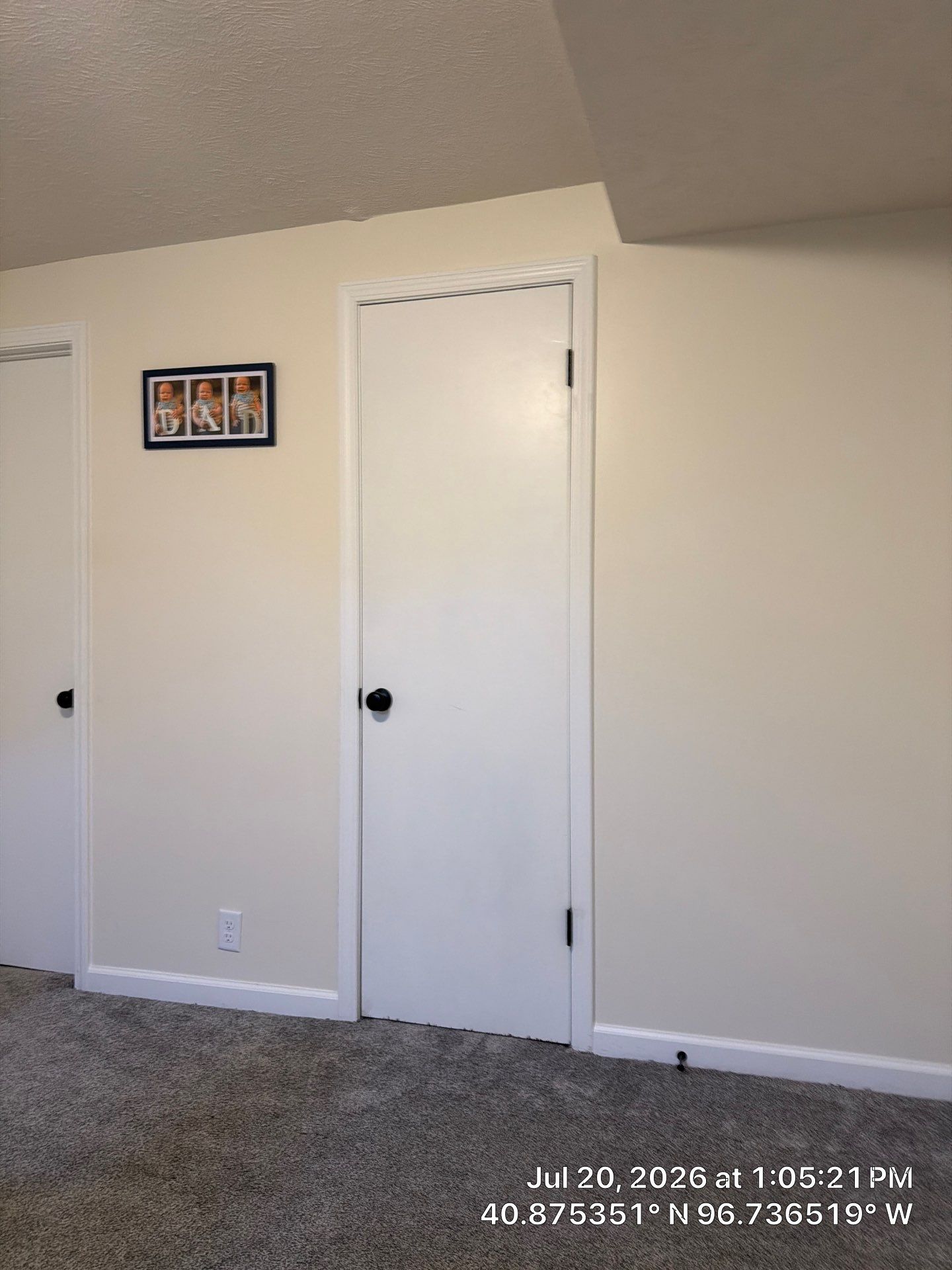 Modern Basement Interior Renovation with New Doors and Carpeting by CompanyCam Sales Demo