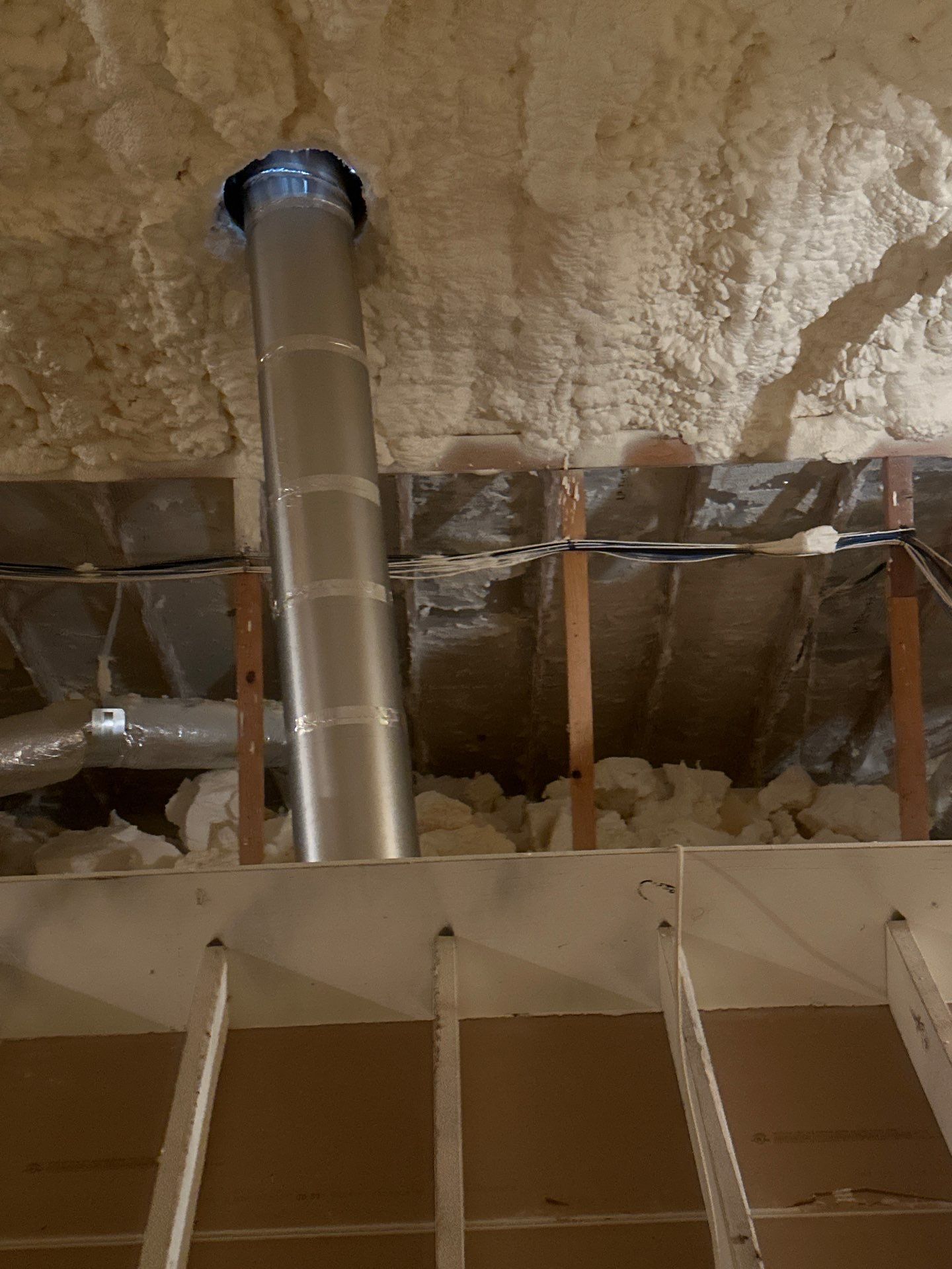 Spray foam insulation removal & re spray by Apex Insulation Solutions