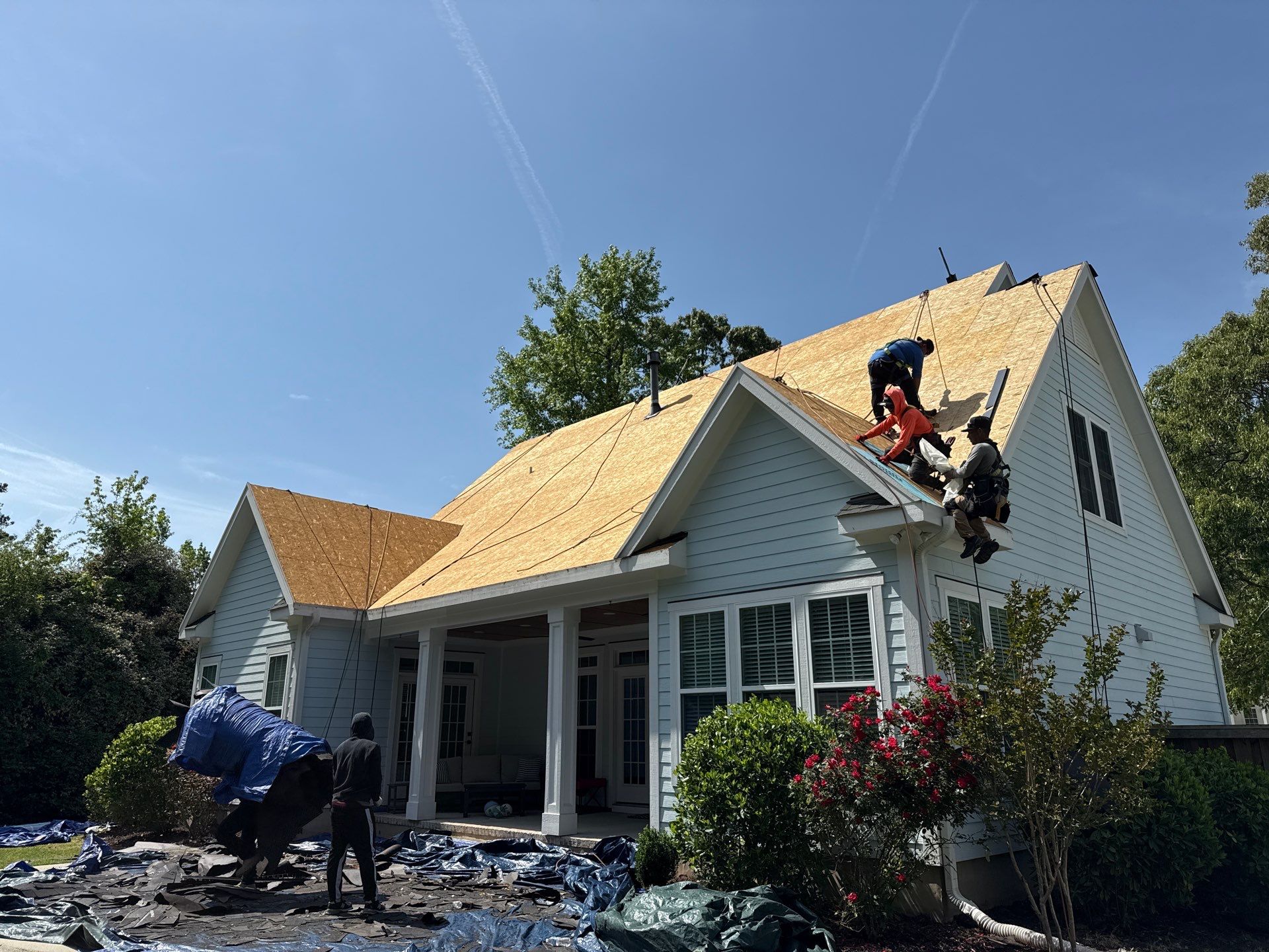 Roof replacement using GAF TimberSteel by American Home Contractors