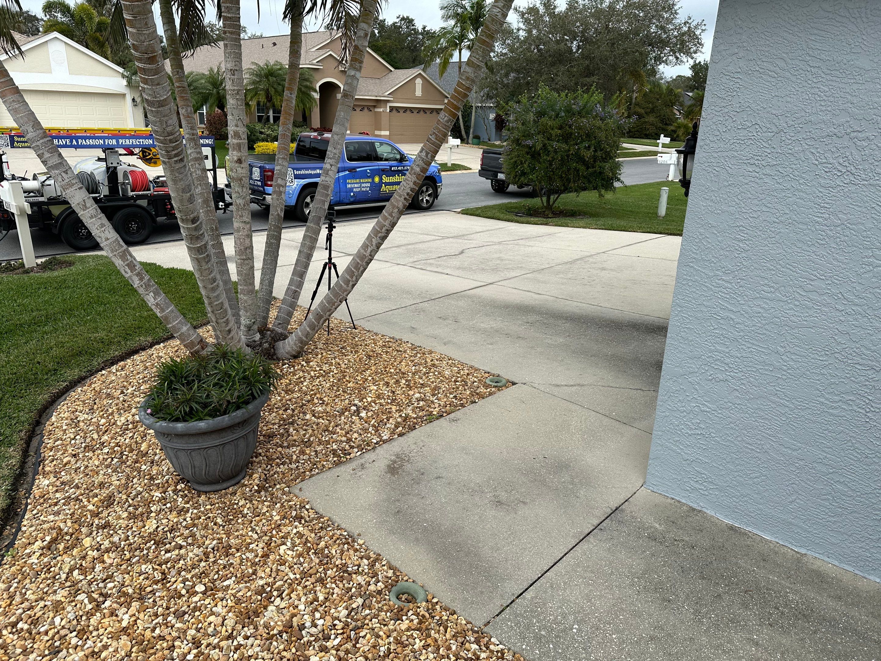 Concrete Driveway, Entryway & Street Curbing Cleaning in Fairways at Imperial Lakes, Palmetto, FL | Sunshine AquaWash by Sunshine AquaWash