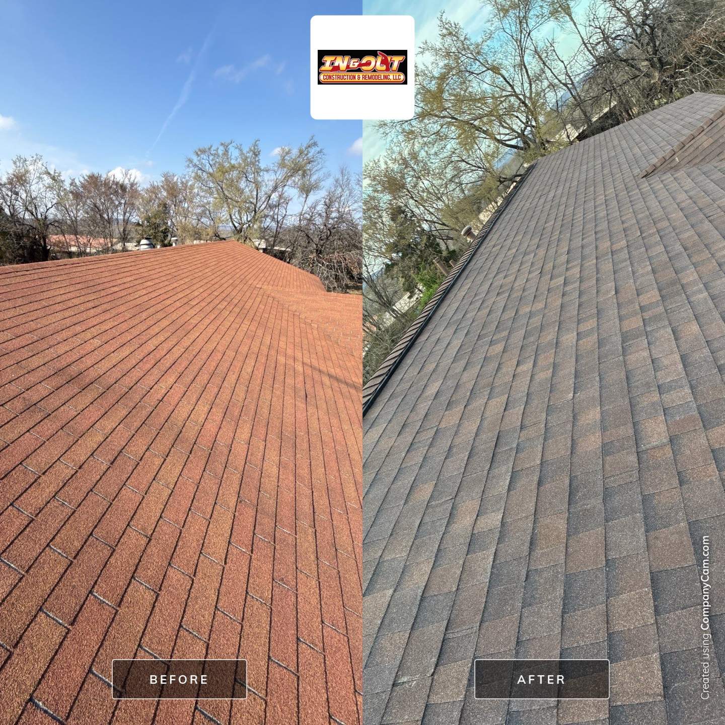 Roof replacement by In & Out Construction & Remodeling, LLC