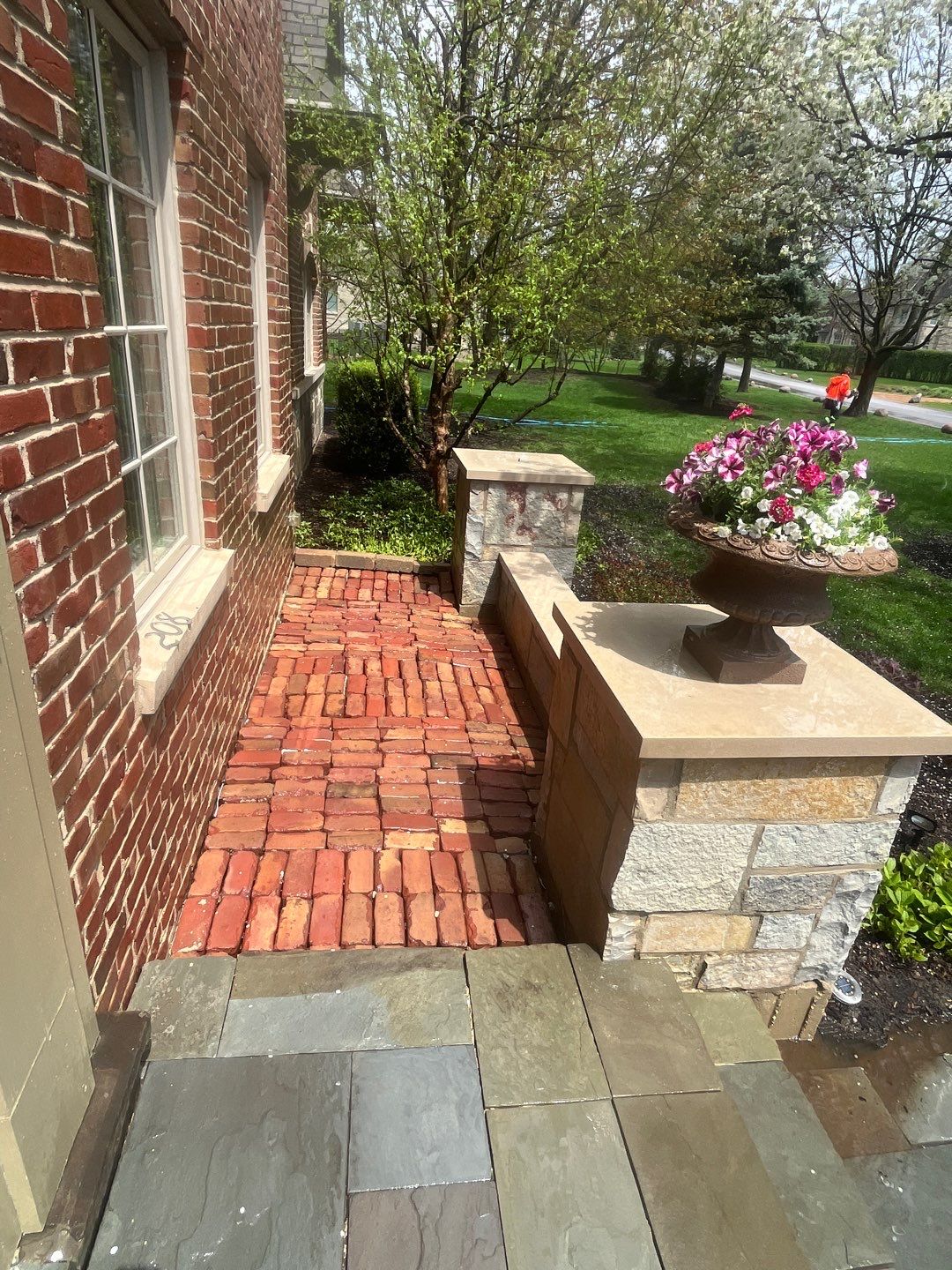 bluestone using Algaecide, soft wash soap by Northern Power Washing LLC.