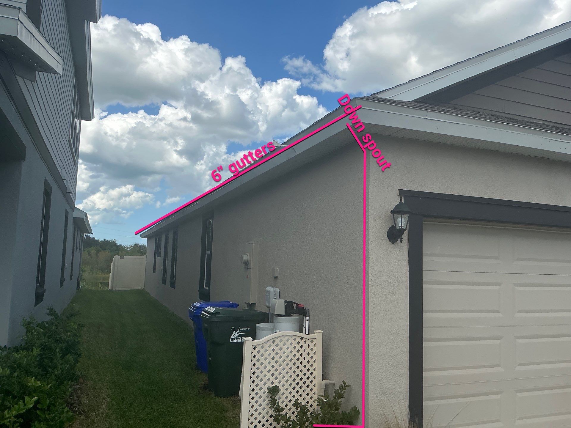 3X4 elbow Downspouts using Musket Brown Seamless Gutters in Lakeland FL by Gutter Professors