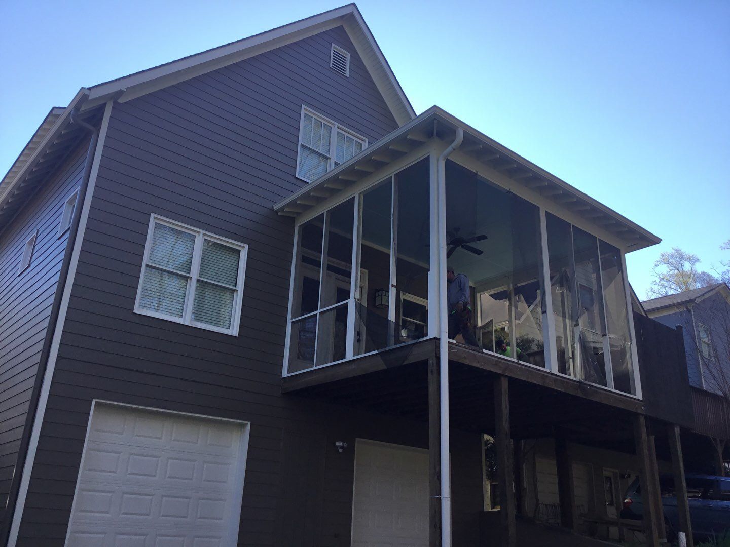 Elevated Screened Porch and Composite Deck Installation in Atlanta by Swift Home Renovations
