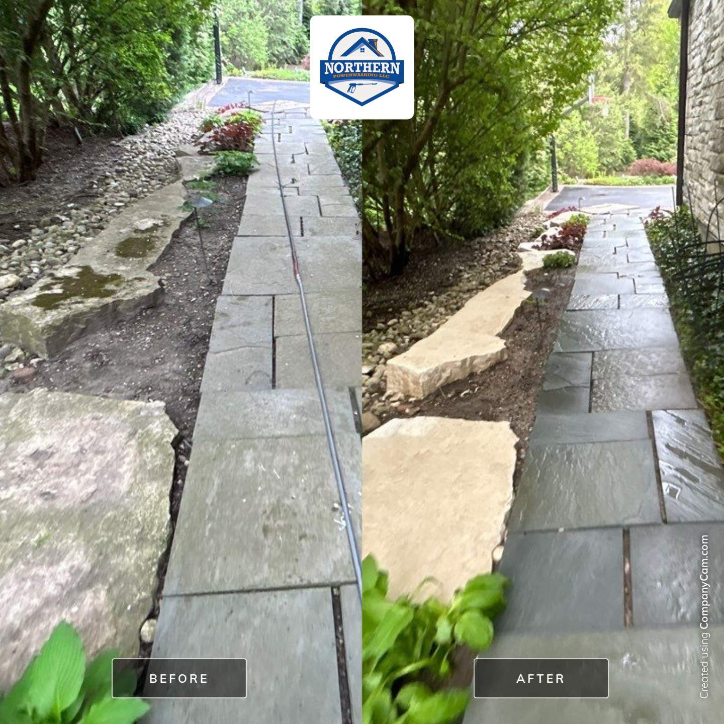 Winnetka, IL bluestone patio cleaning by Northern Power Washing LLC.