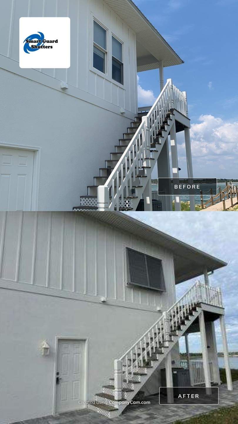 Bahama Shutters in Traffic Gray A by Smart Guard Shutters