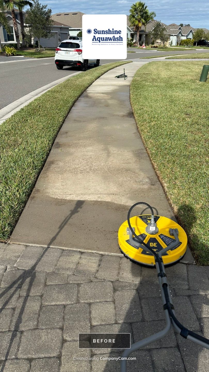 2-Story House Wash & Paver Driveway Cleaning in Trevesta Community, Palmetto, FL | Sunshine AquaWash by Sunshine AquaWash