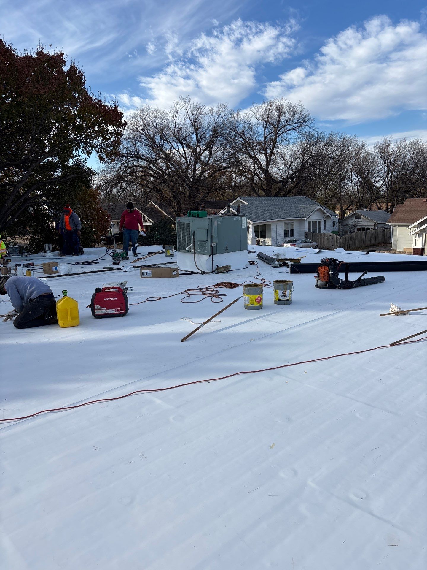 Commercial Roofing Installation using Mule-Hide by Frontline Roofing and Construction