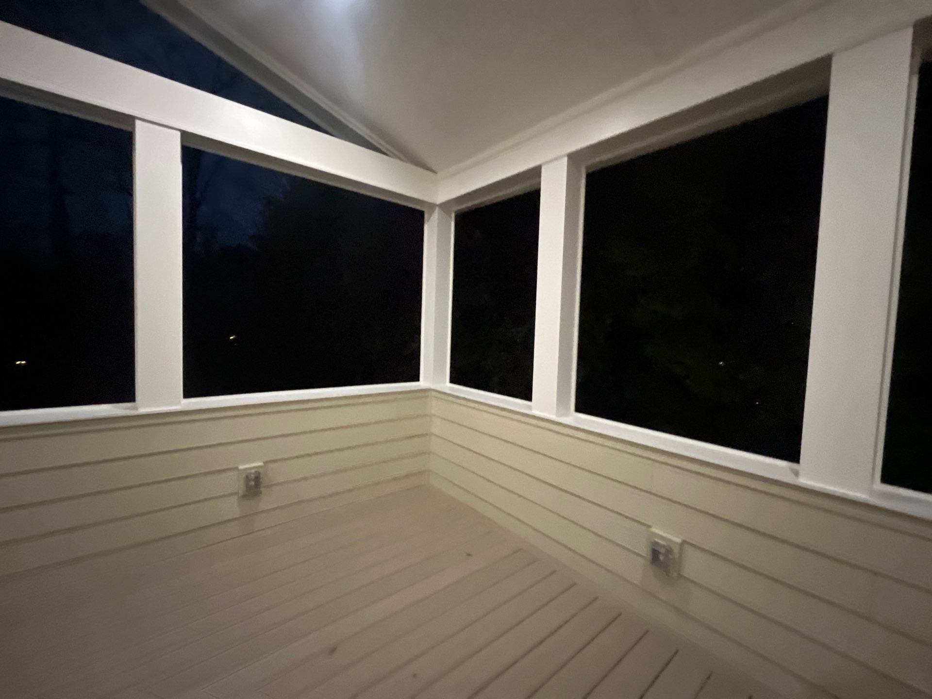 Deck Resurface and Screened-In Porch Build with Timbertech LED Lantern Post Cap Lights by Nelson Exteriors