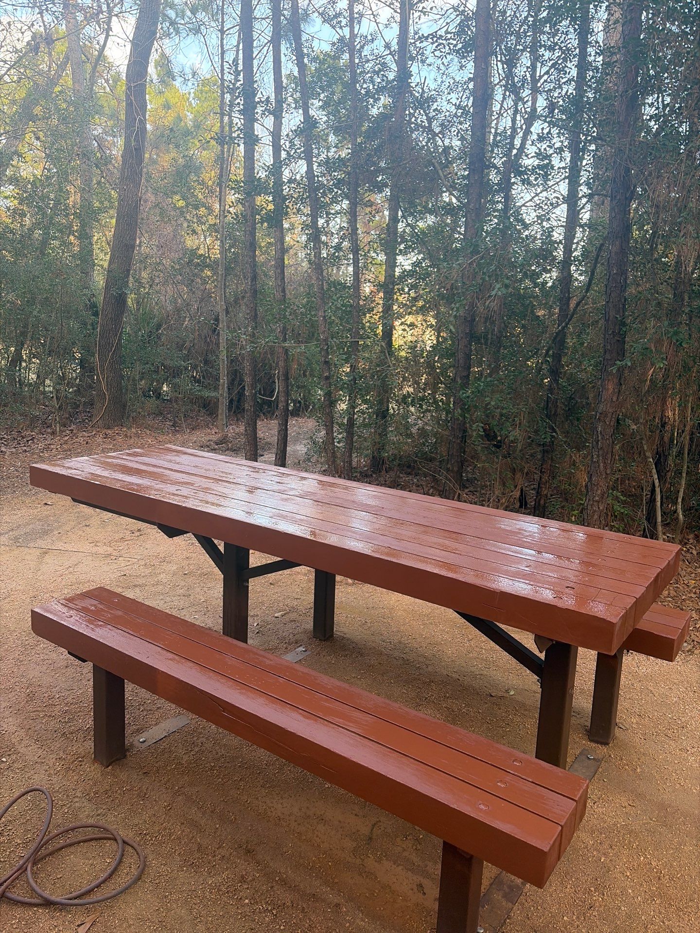 Clean and Stain Picnic Tables and Park Benches by Cypress Curb Appeal Services
