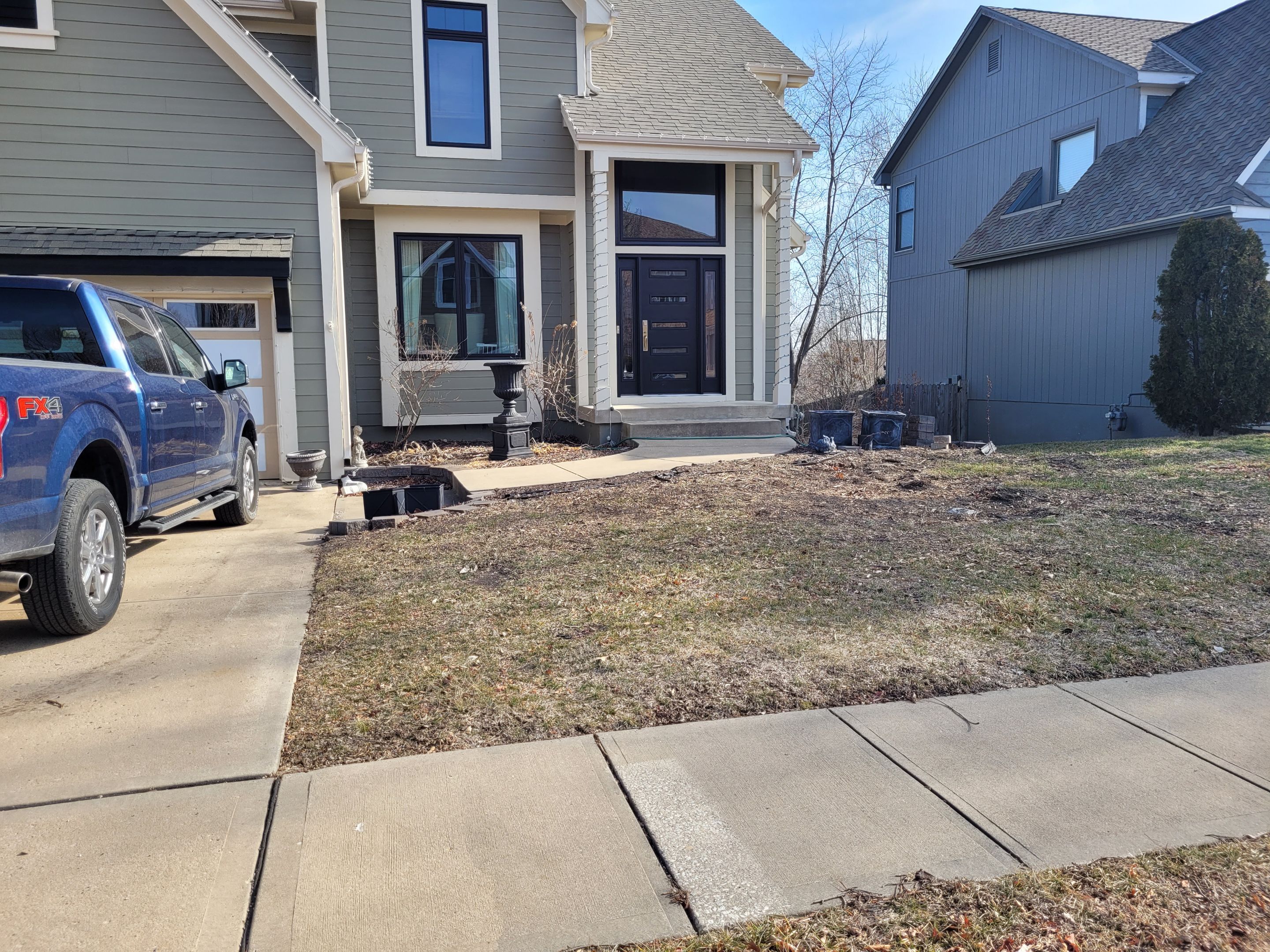 Front Yard Landscape by LAND ESCAPES LLC