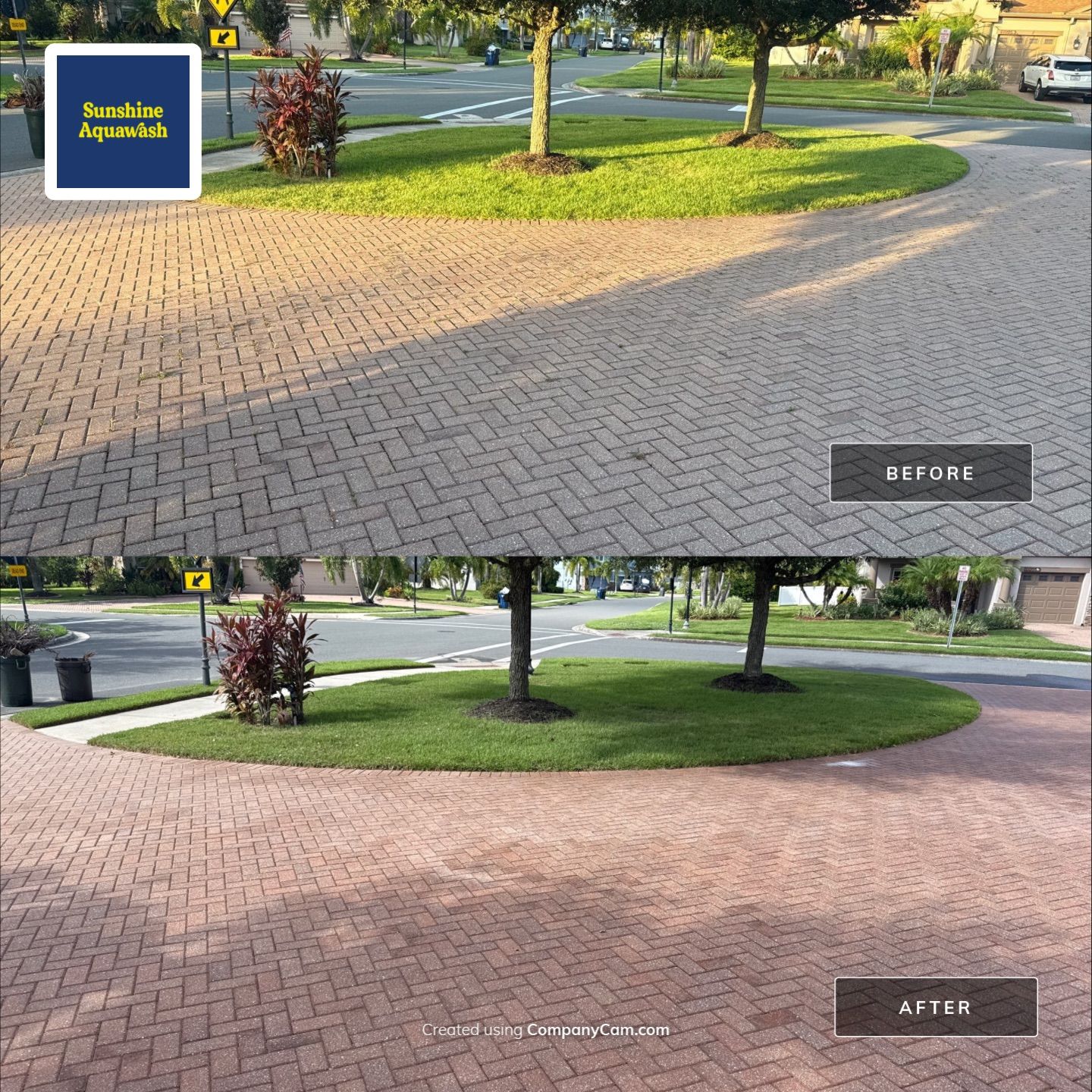 Paver Driveway & Sidewalk Cleaning – Oakleaf Hammock, Ellenton, FL by Sunshine AquaWash