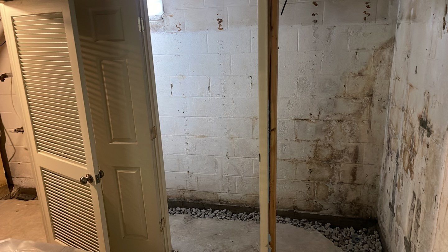 Embedded Fiber Reinforcement and Basement Waterproofing using GrateDrain Waterproofing System by Toledo Basement Repair